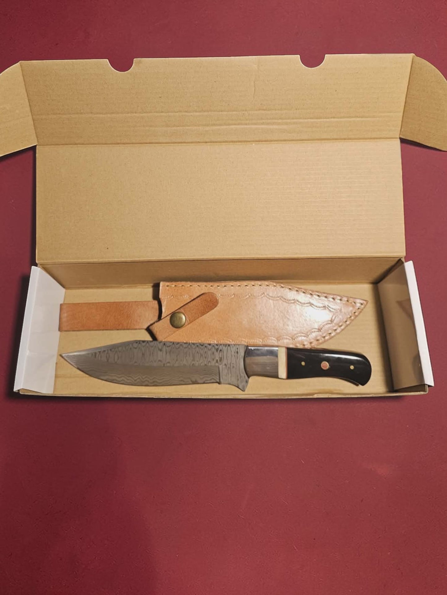 R024 Hybrid knife - Stainless Damascus - Horn & Bone