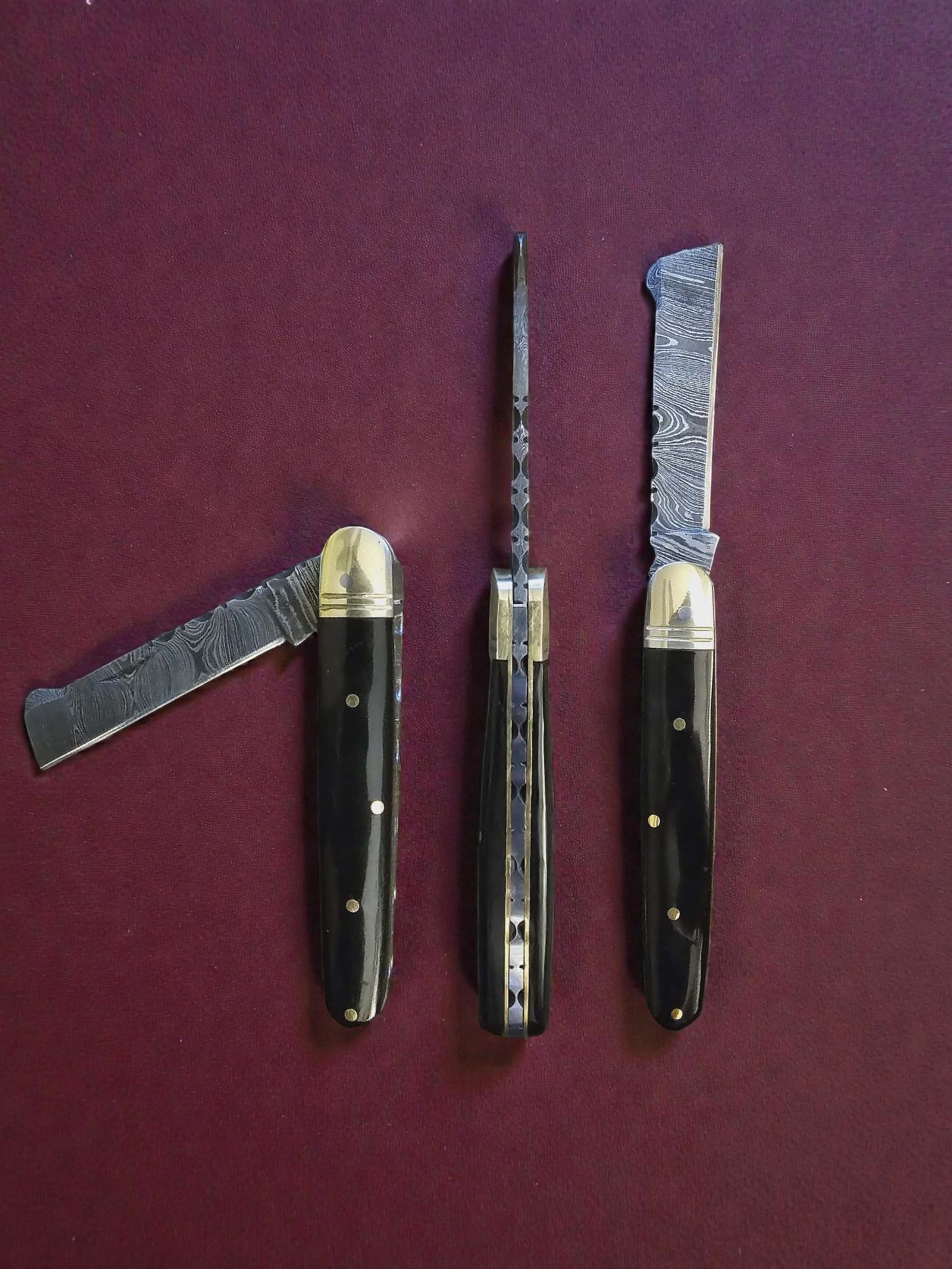 F001 - Χειροποίητο Sheepsfoot από Δαμασκηνό Ατσάλι & κέρατο βουβαλιού