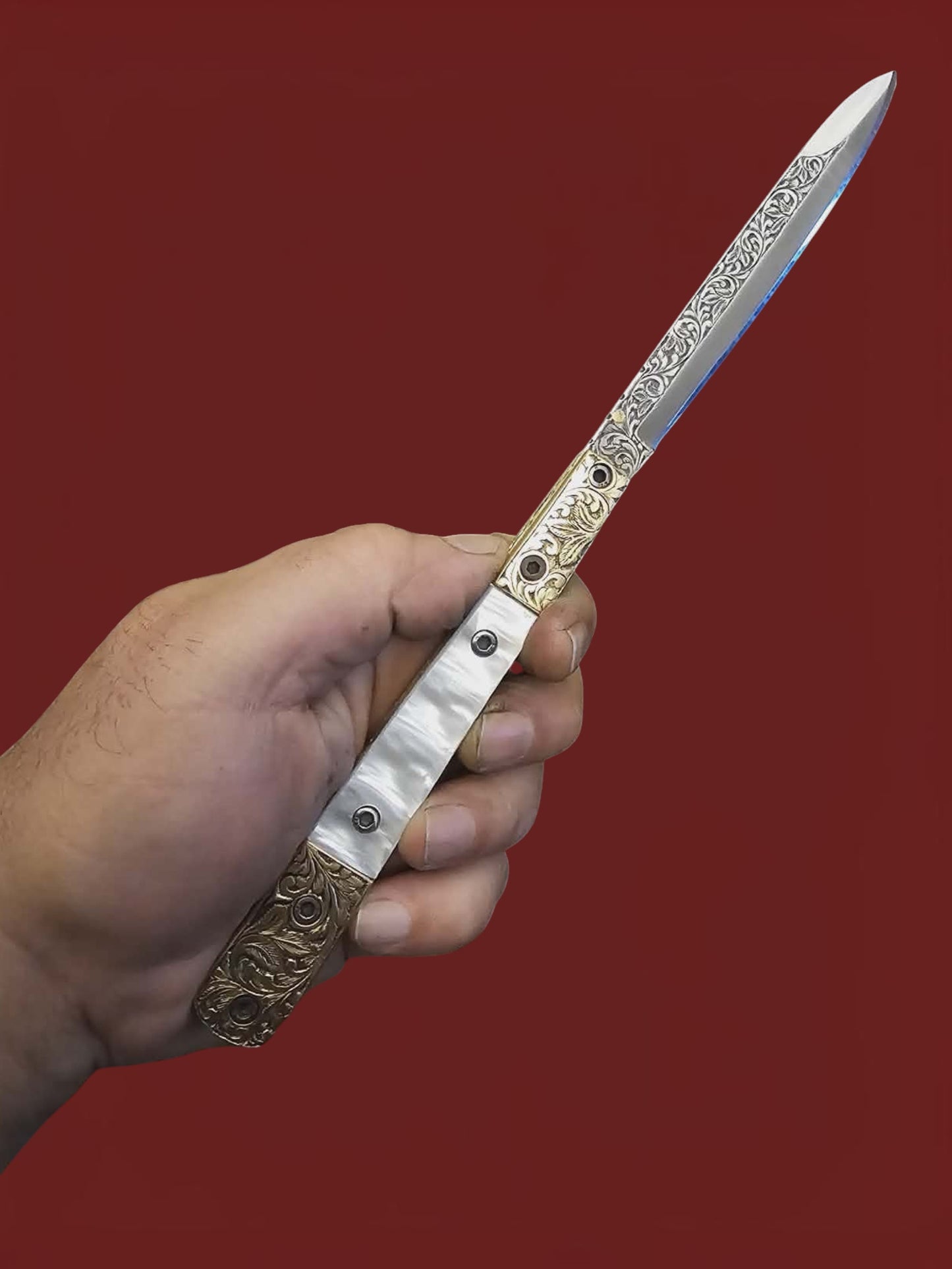 F117 Stiletto - Stainless Steel & mother of pearl