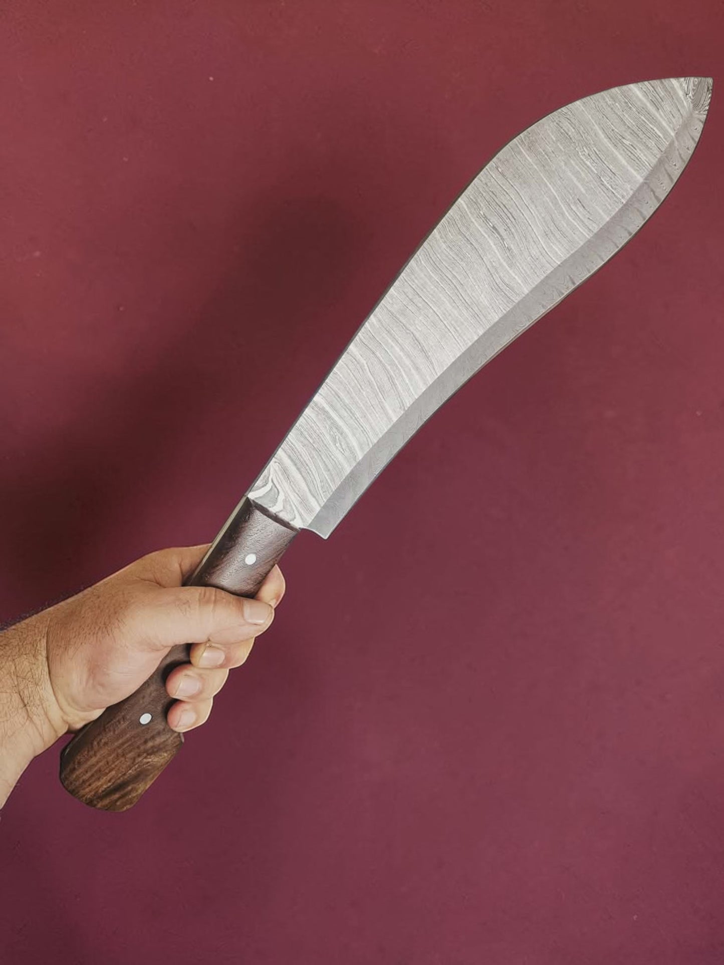 K004 - Χειροποίητη Traditional Ppala από Δαμασκηνό ατσάλι & Ξύλο καρυδιάς