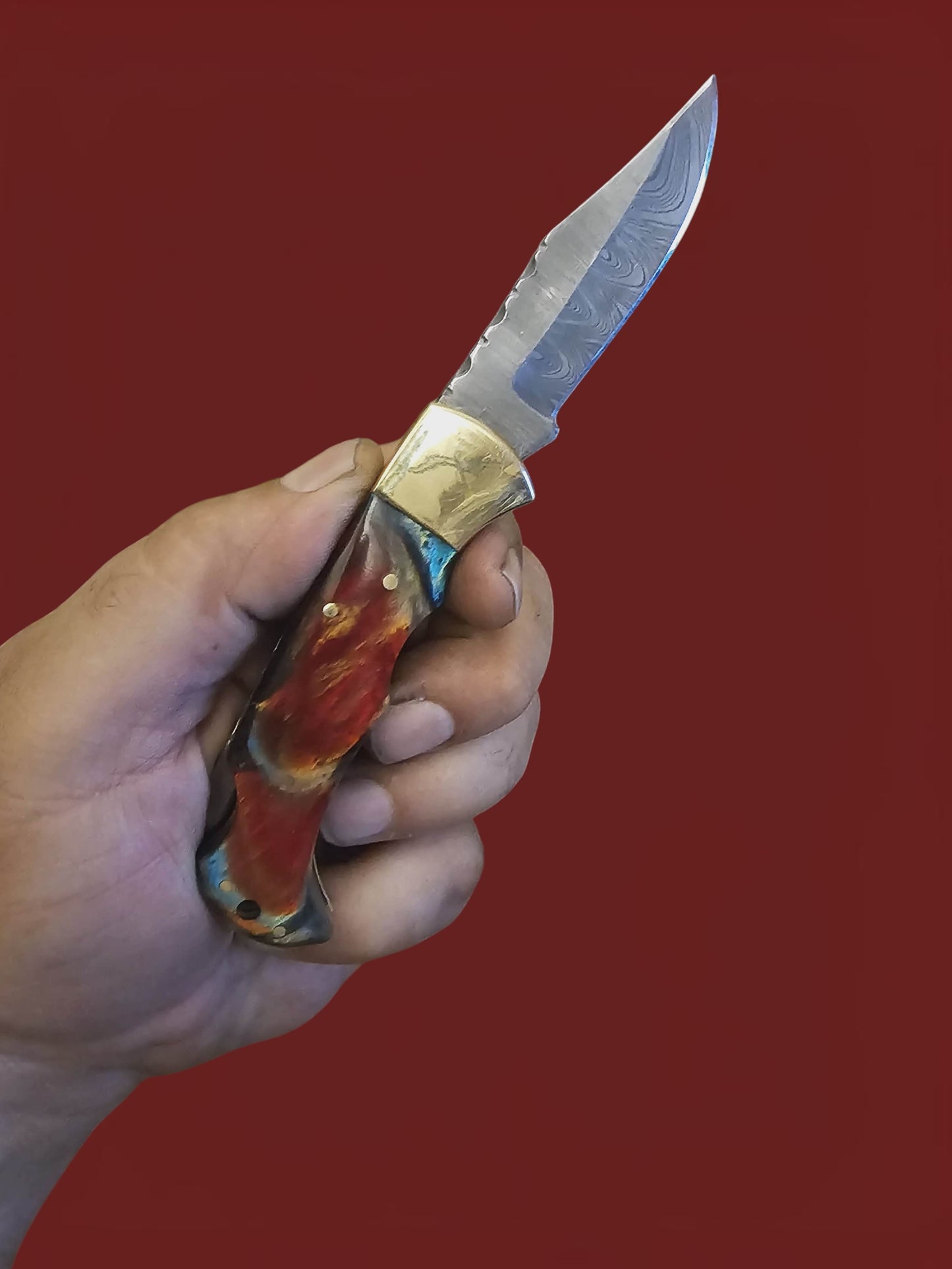 F104 Tsiakkoui - Damascus Steel & Resin