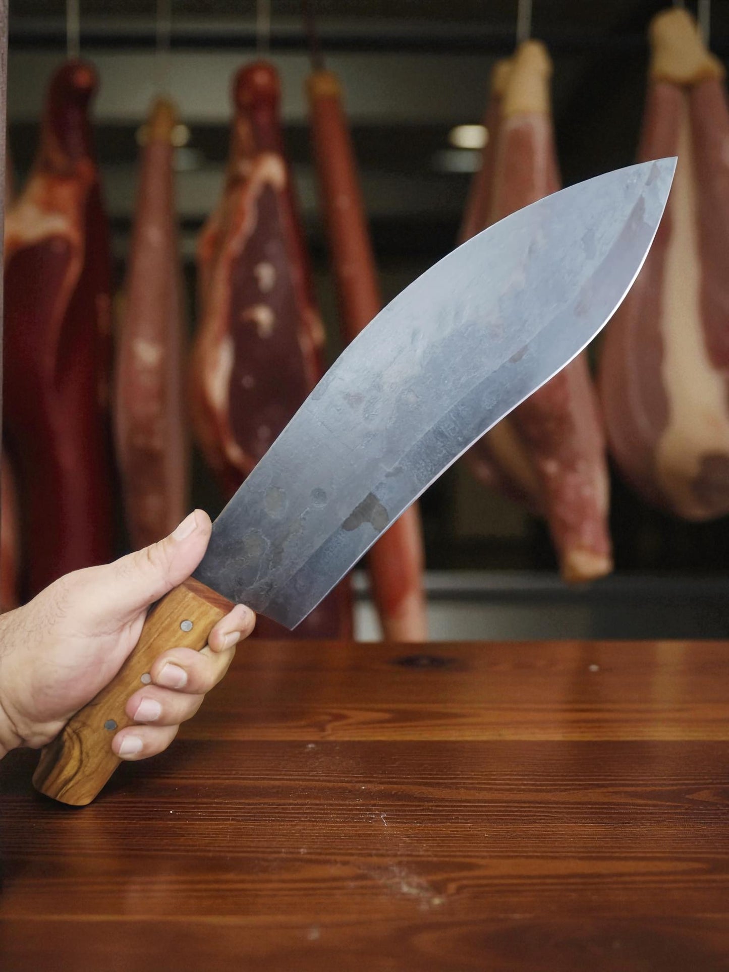 K110 Handmade Cyprus Traditional Ppala - Carbon Steel & Olive wood