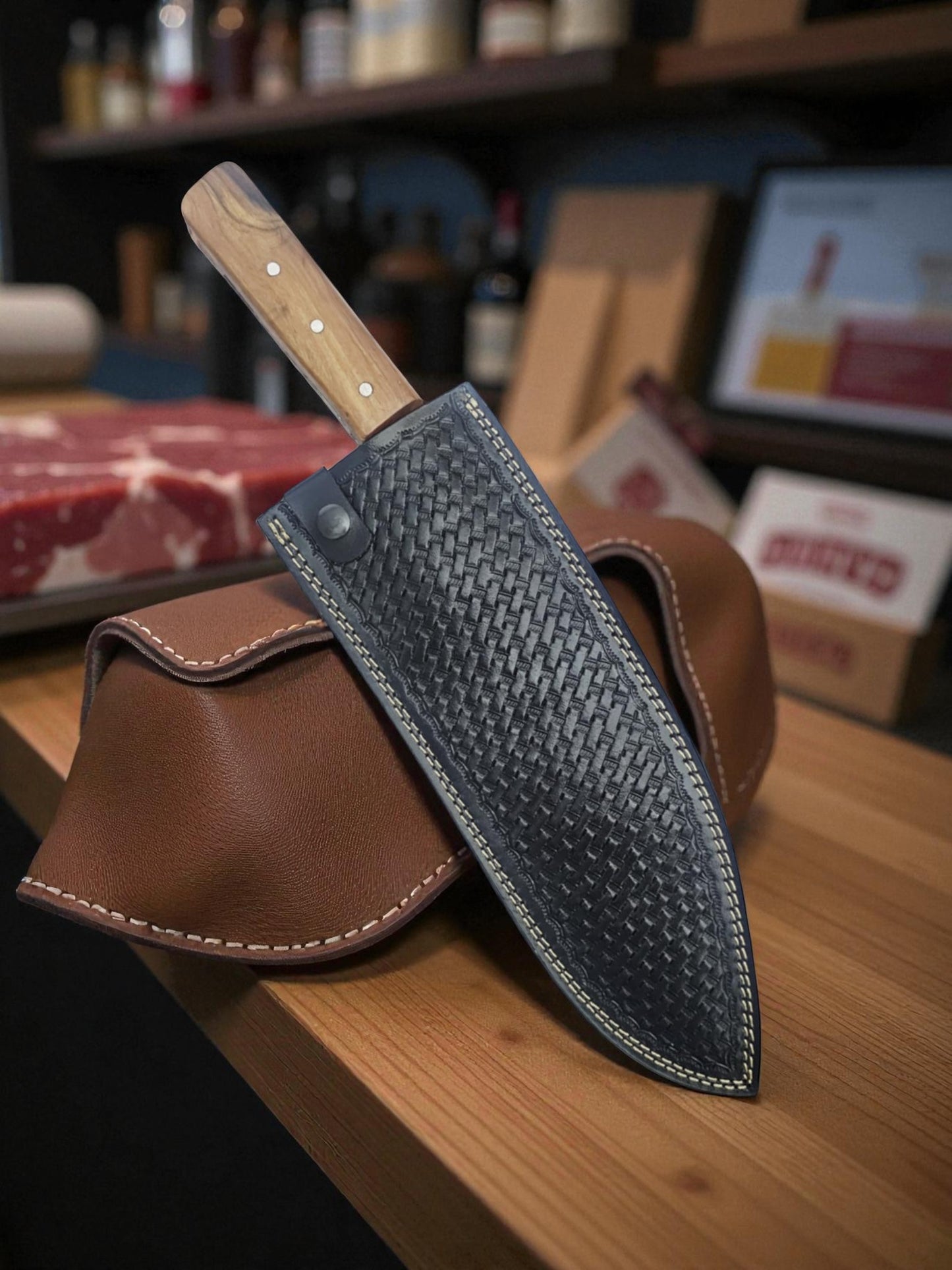 K110 Handmade Cyprus Traditional Ppala - Carbon Steel & Olive wood