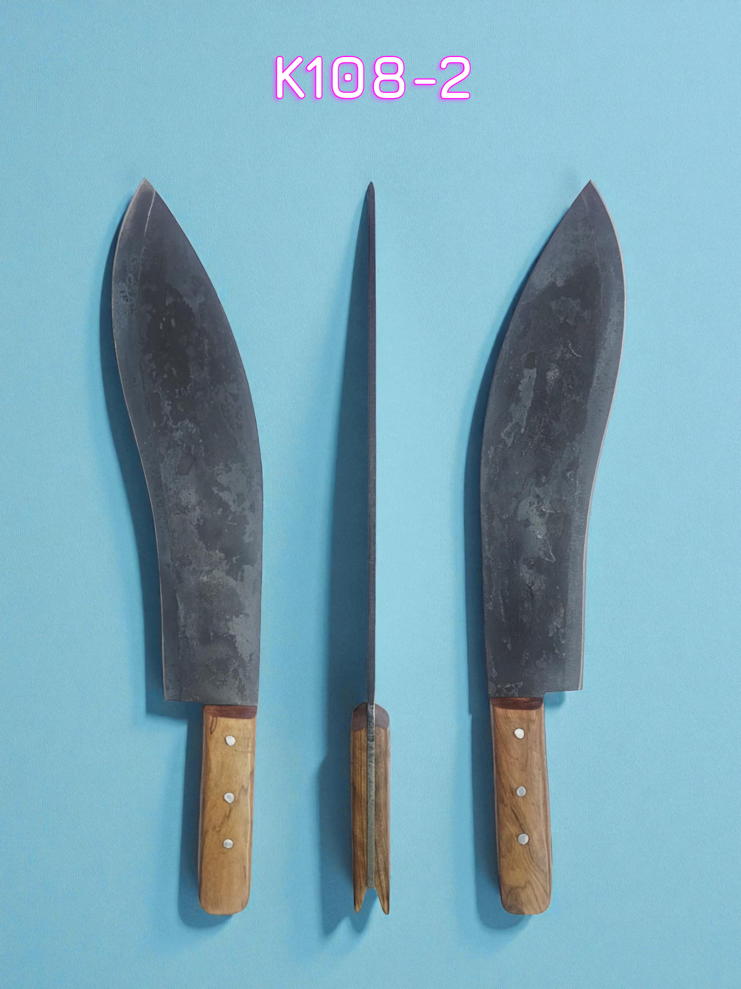 K108 Handmade Cyprus Traditional Ppala - Carbon Steel & Olive wood