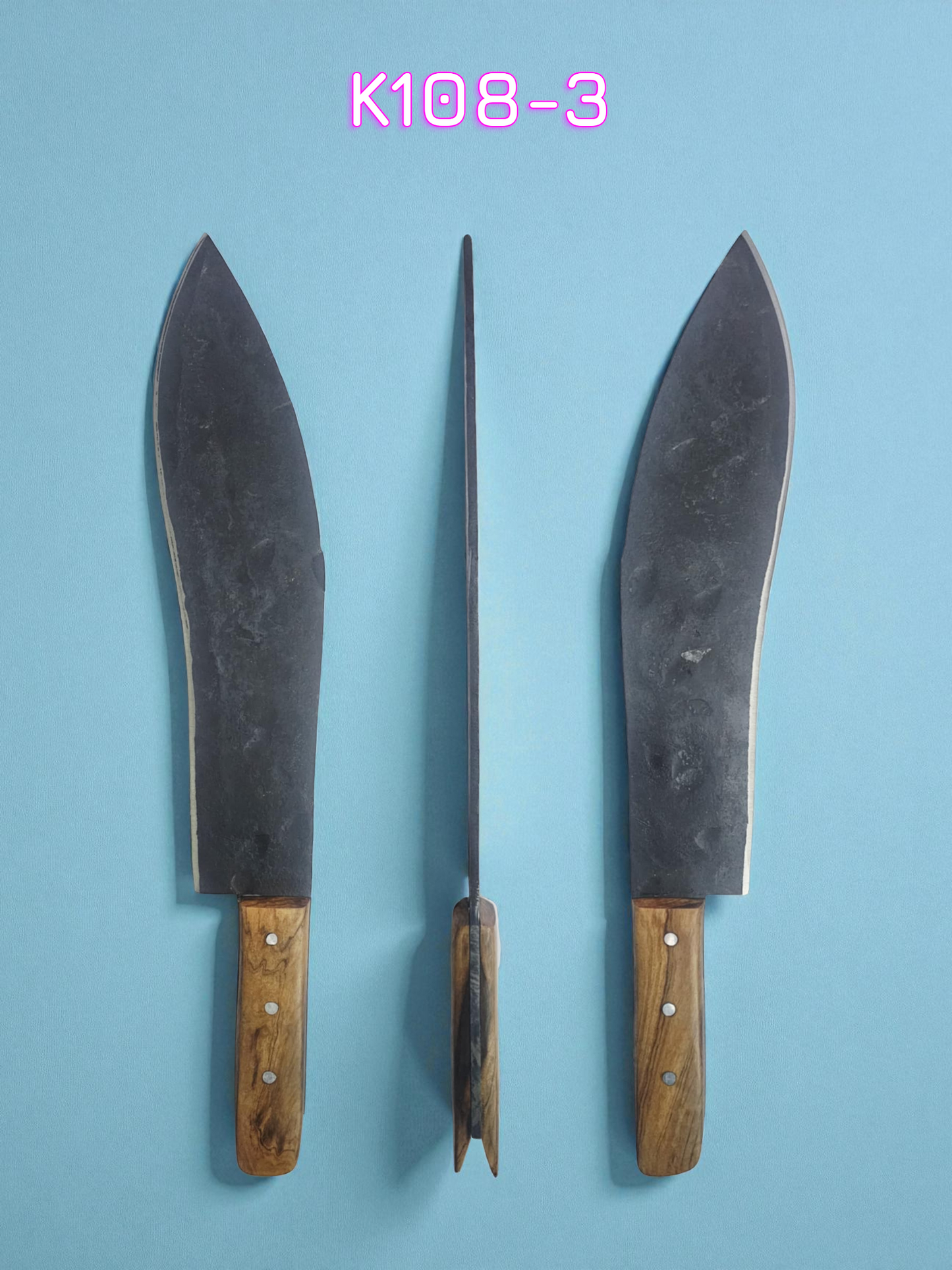 K108 Handmade Cyprus Traditional Ppala - Carbon Steel & Olive wood