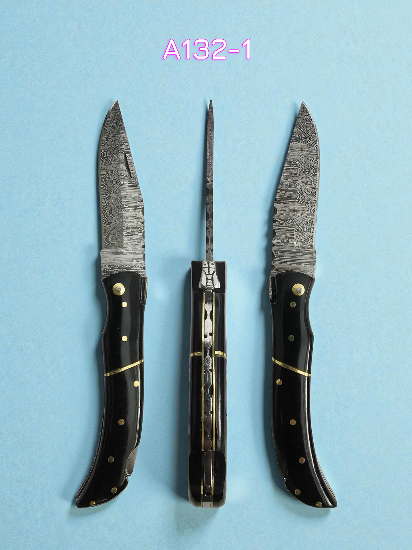 A132 Handmade Laguiole Élite - Damascus Steel & Buffalo Horn