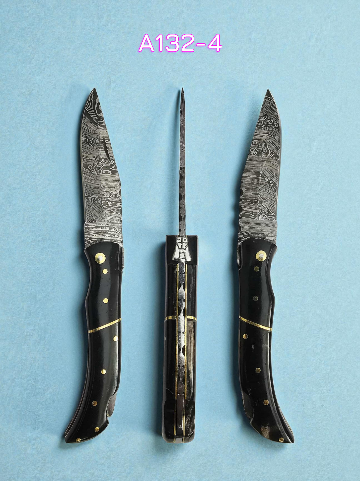 A132 Handmade Laguiole Élite - Damascus Steel & Buffalo Horn