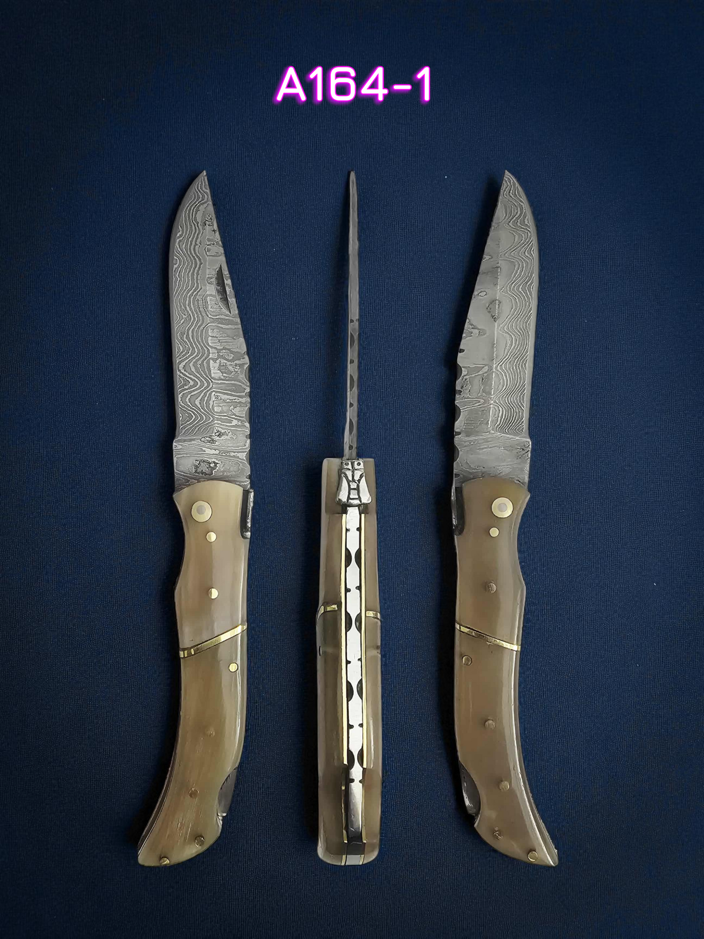 A164 Handmade Laguiole Élite - New-Gen Damascus Steel & African Buffalo Horn