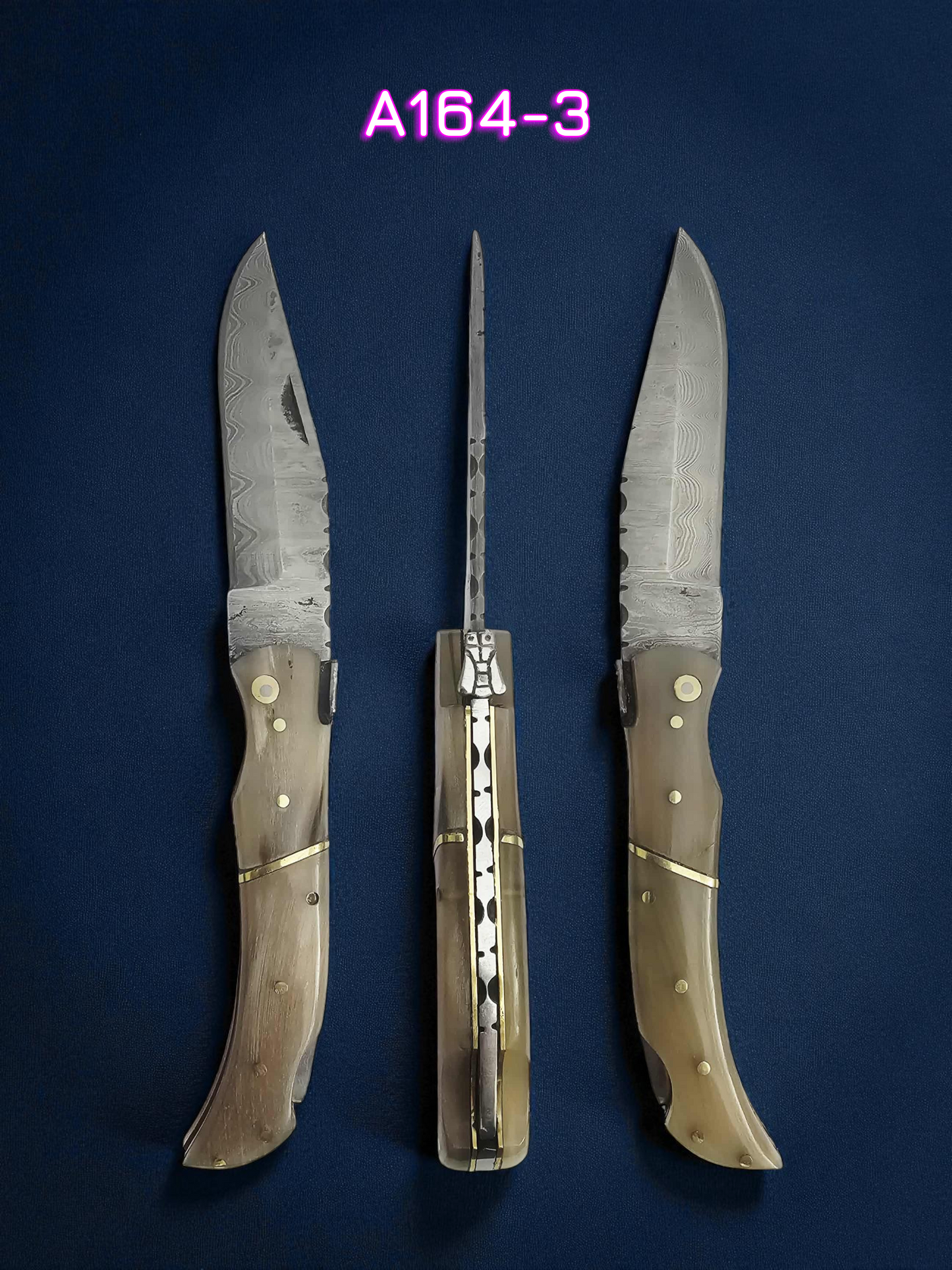 A164 Handmade Laguiole Élite - New-Gen Damascus Steel & African Buffalo Horn