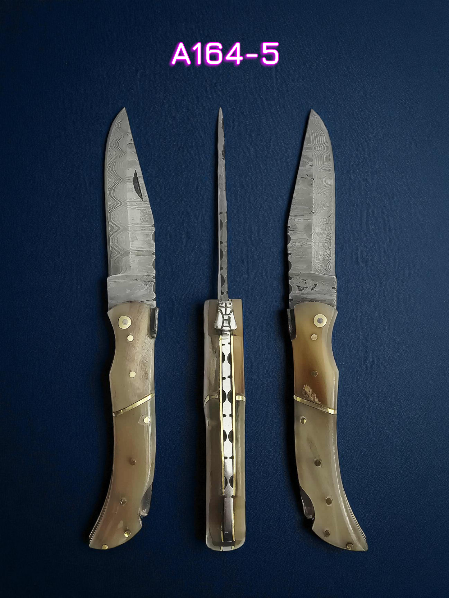 A164 Handmade Laguiole Élite - New-Gen Damascus Steel & African Buffalo Horn