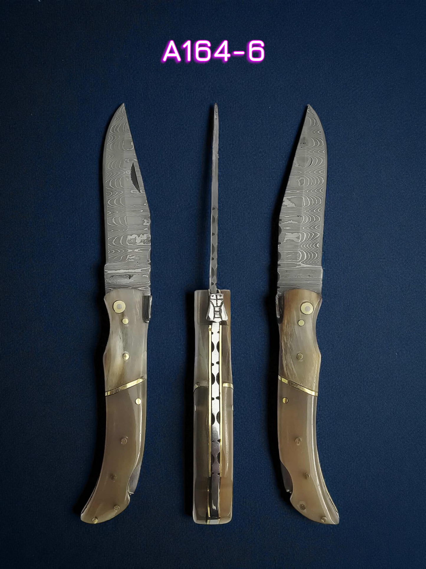 A164 Handmade Laguiole Élite - New-Gen Damascus Steel & African Buffalo Horn