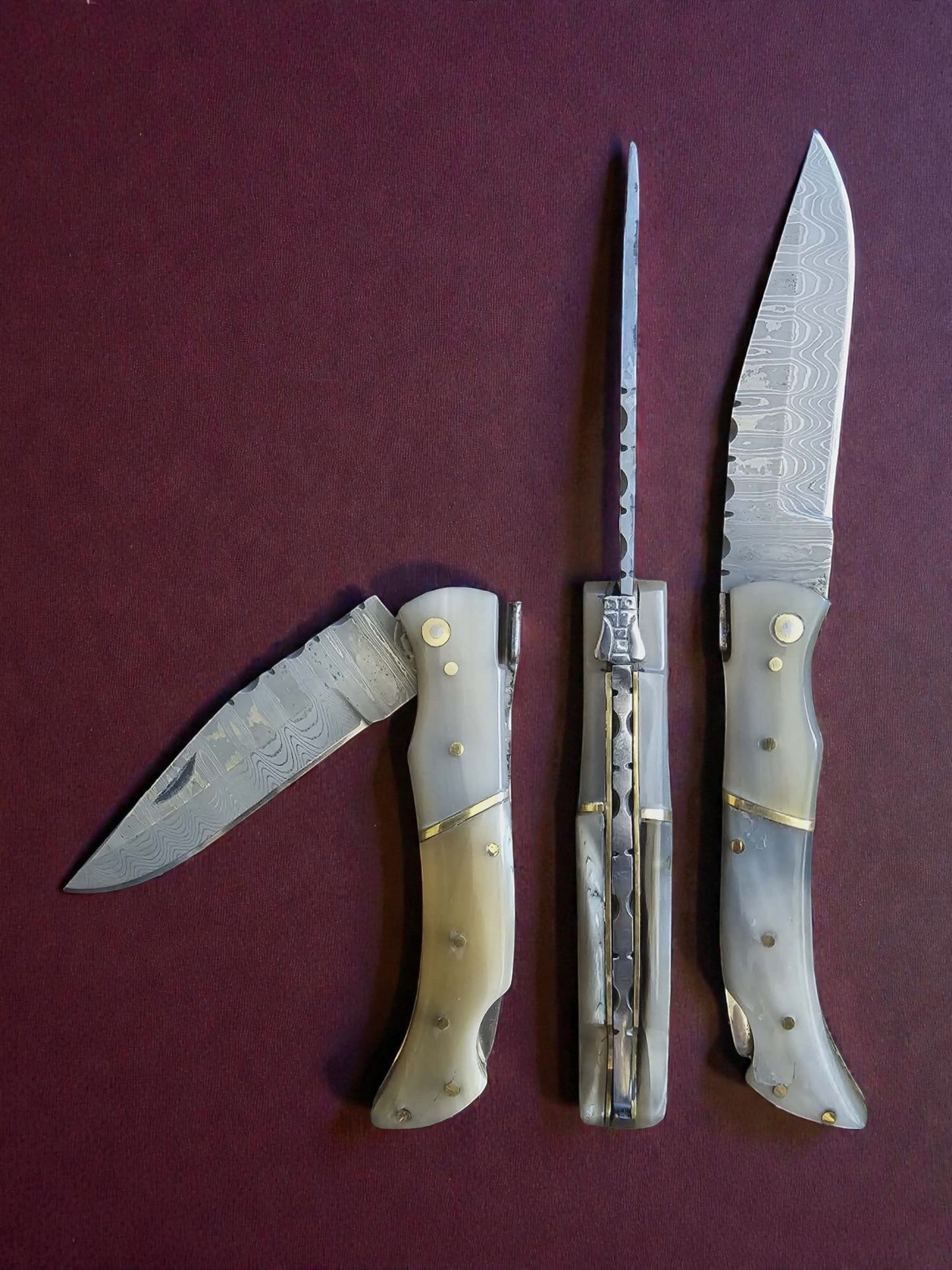 F043 - Χειροποίητο Laguiole Élite από Δαμασκηνό ατσάλι νέας γενιάς (ανοξείδωτο) & Κέρατο αφρικανικού βούβαλου