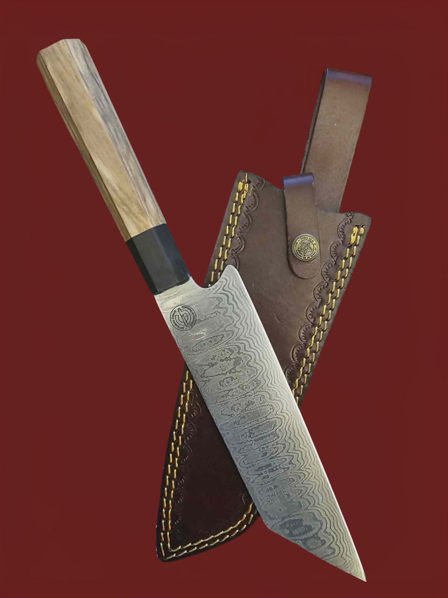 R044 Kiritsuke - Stainless Damascus & Wood