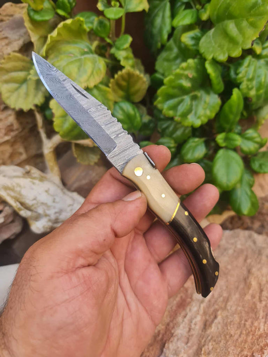 Handmade 19cm Laguiole Élite with Damascus Steel & Buffalo horn