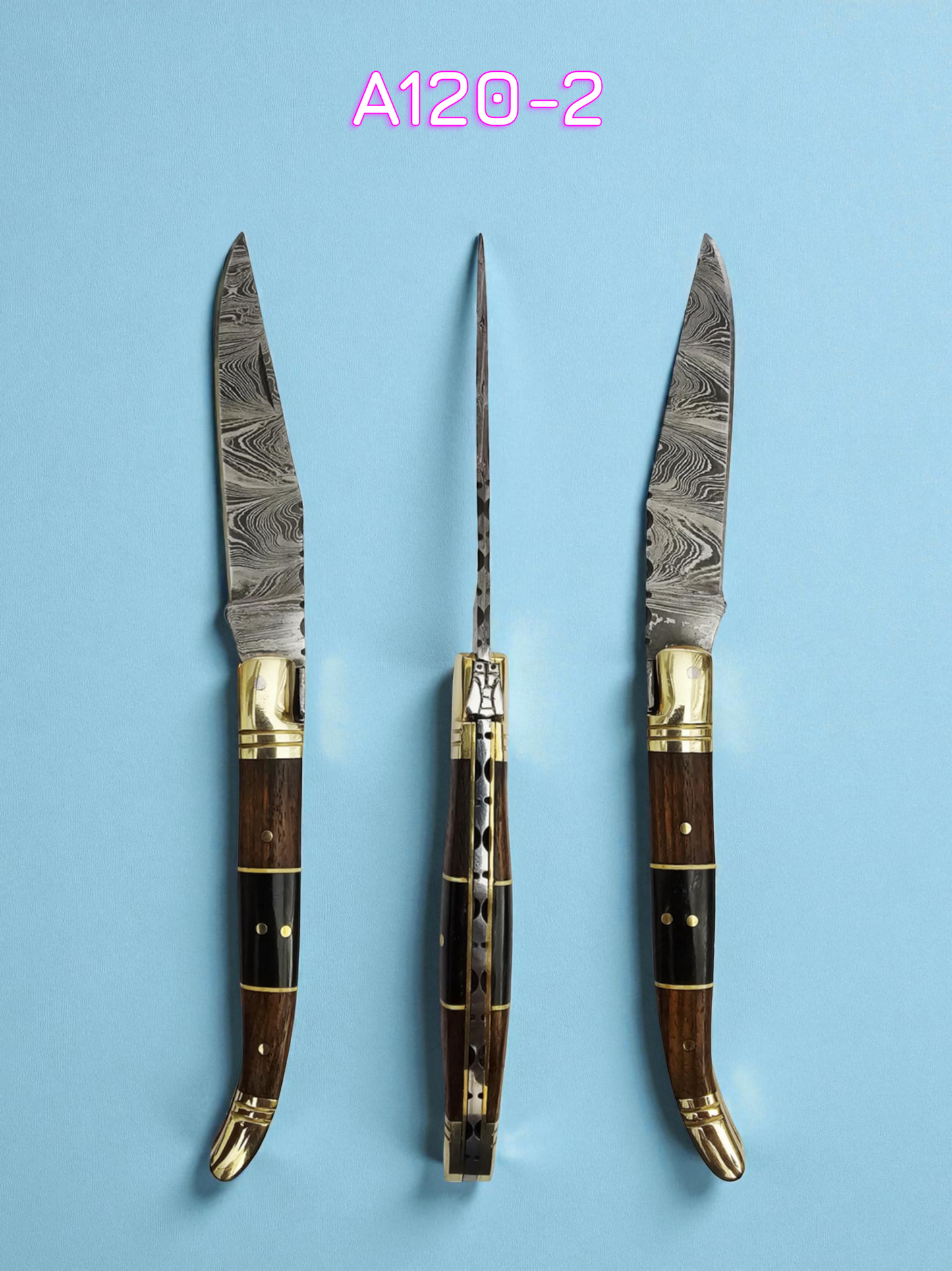 A120 Handmade Laguiole Classique - Damascus Steel - Walnut Wood & Buffalo Horn