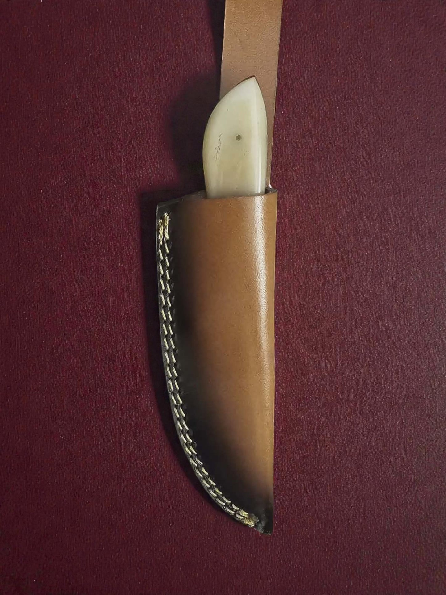 R007 - Χειροποίητο Custom Hunting-Skinner από Δαμασκηνό ατσάλι & Κόκκαλο καμήλας