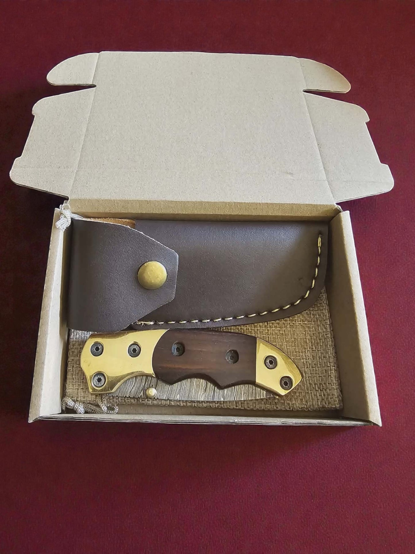 F056 - Χειροποίητο Tanto-EDC από Δαμασκηνό ατσάλι & Ξύλο καρυδιάς