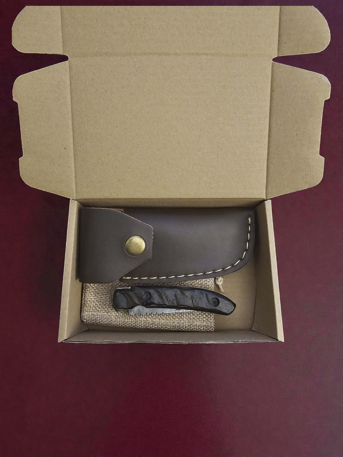 F091 - Χειροποίητο Laguiole de Poche από Δαμασκηνό ατσάλι νέας γενιάς (ανοξείδωτο) & κέρατο κριαριού