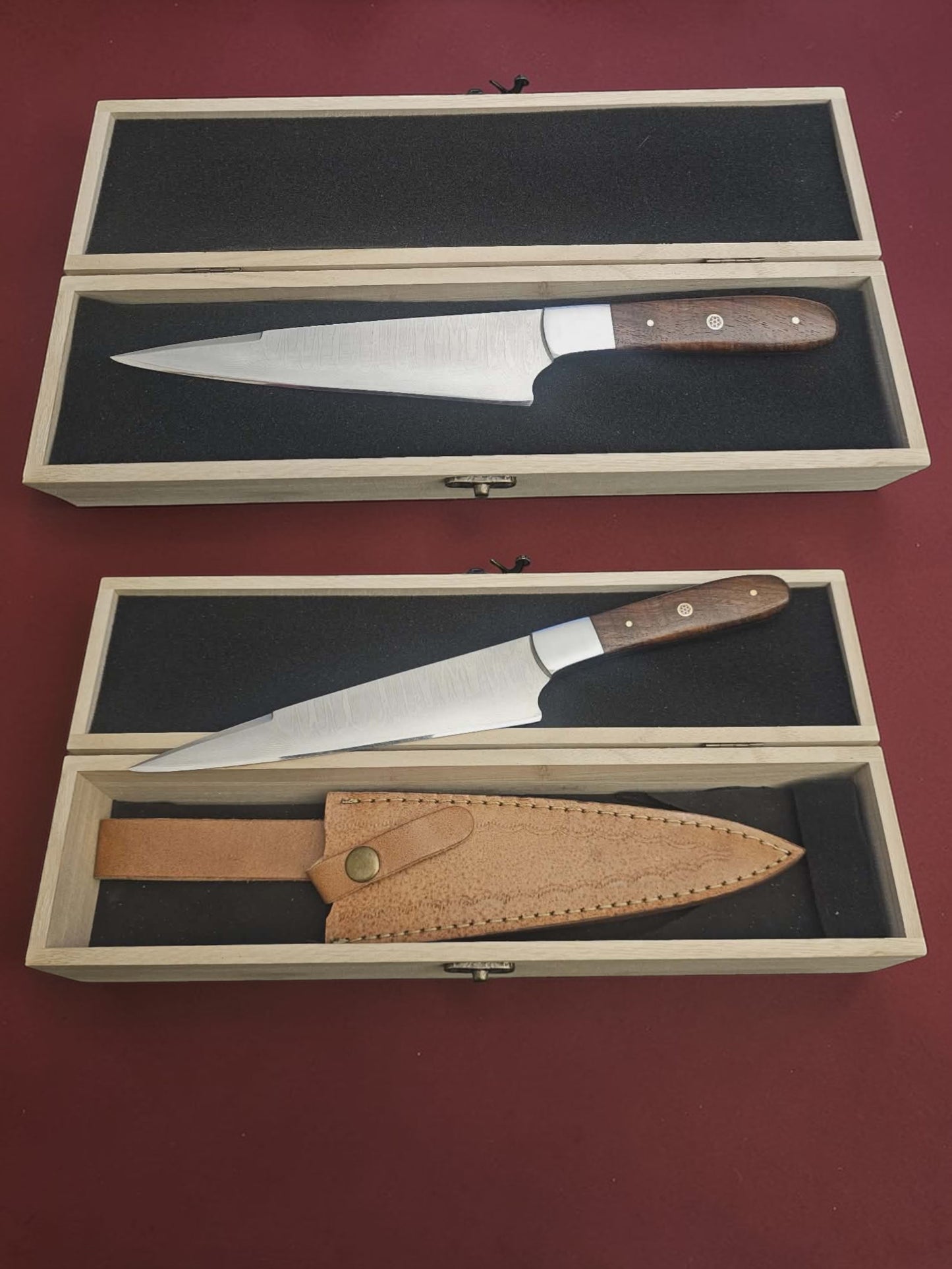 R023 Sujihiki - Stainless Damascus & Wood