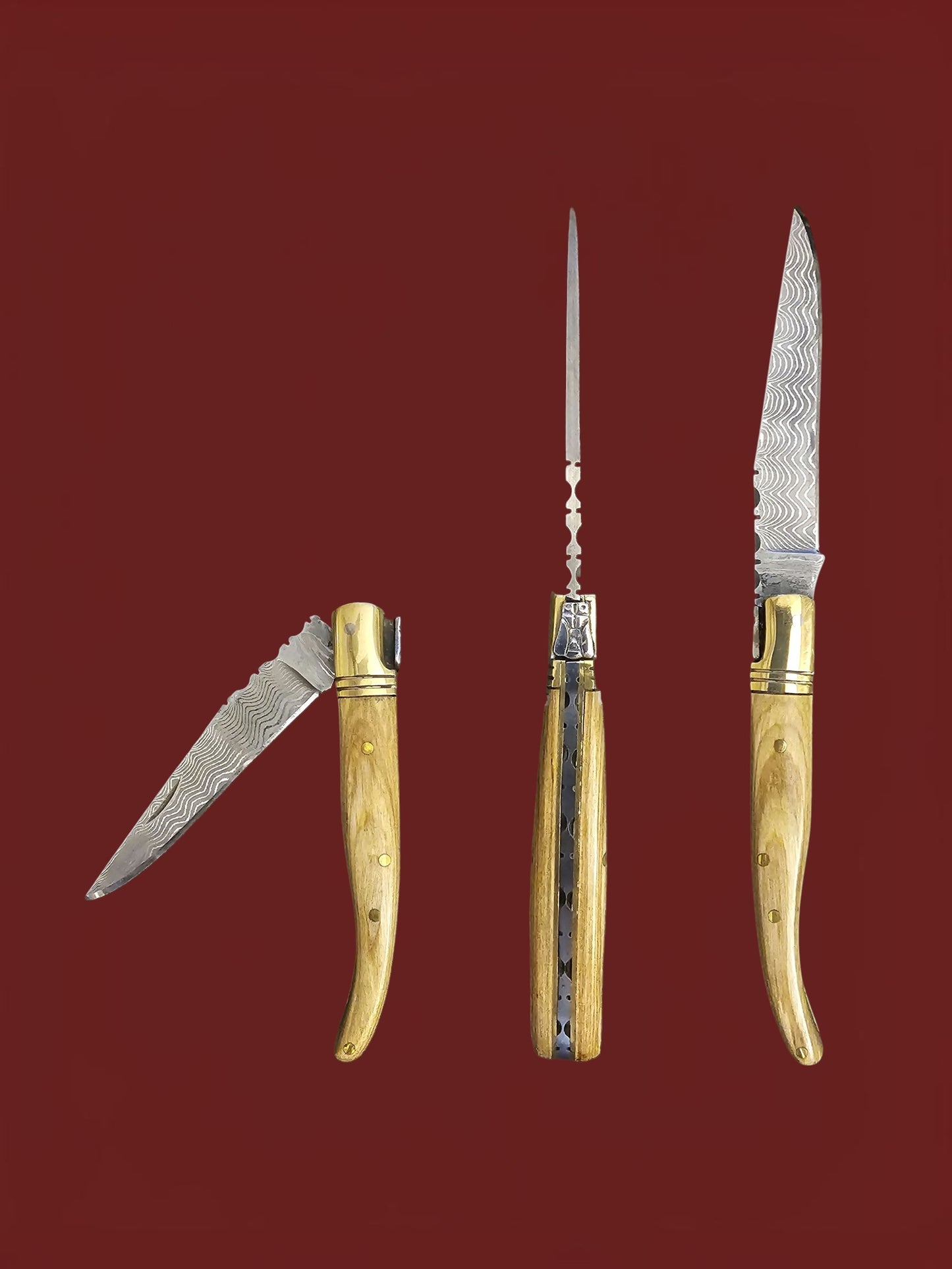 F081 Laguiole Petit - Stainless Damascus & Wood