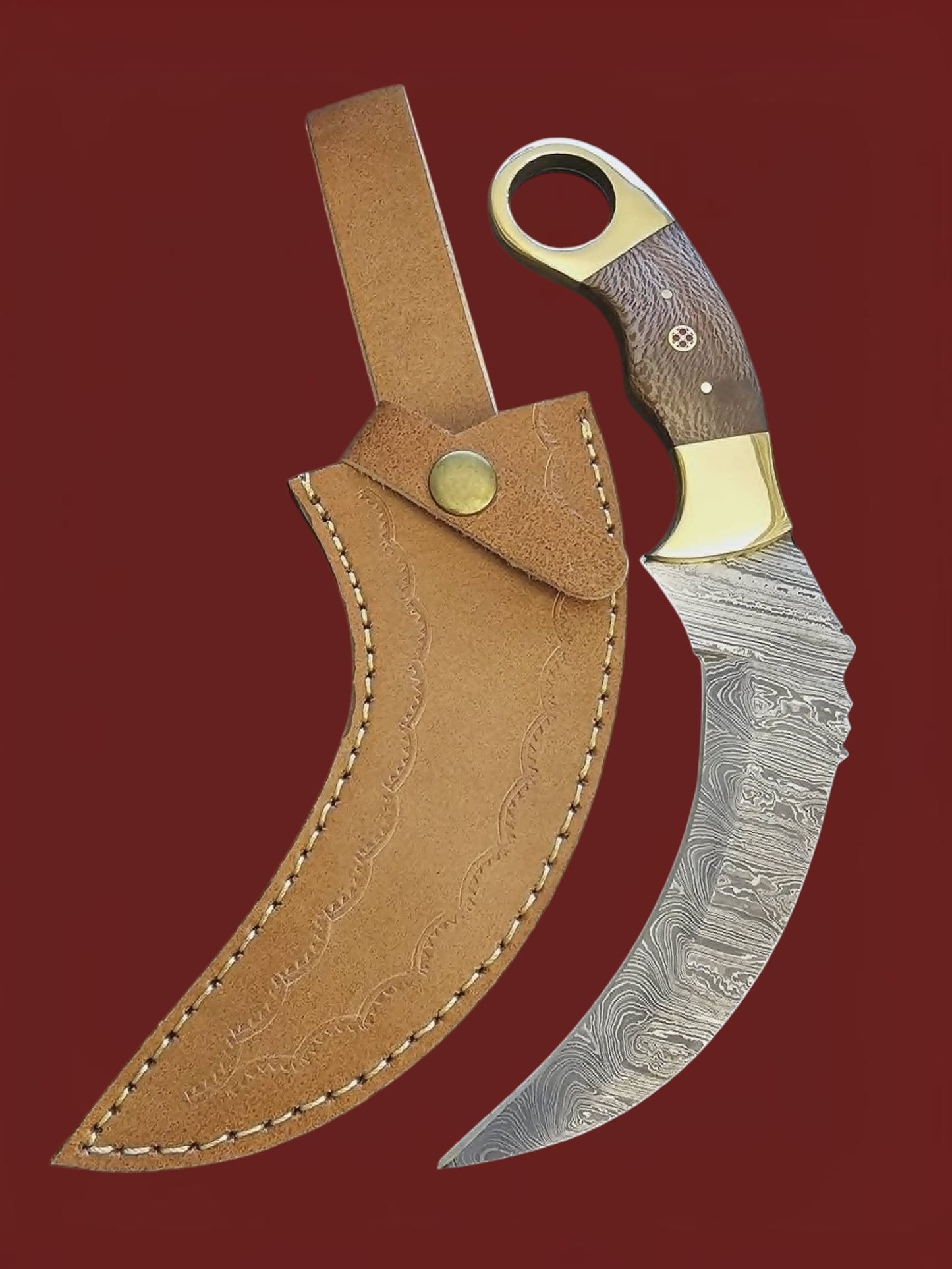 R050 Karambit - Damascus Steel & Wood