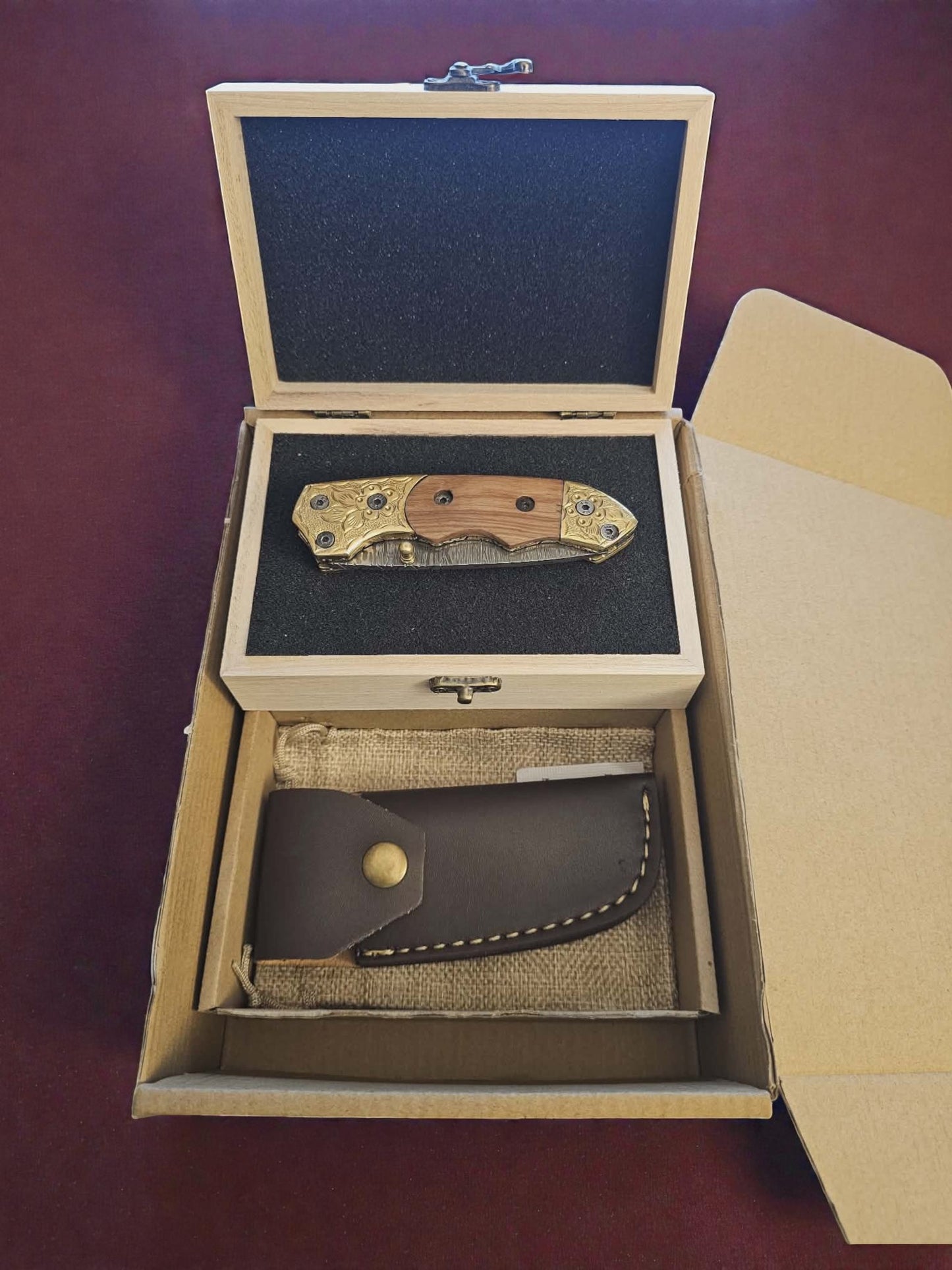 F063 - Χειροποίητο Tanto-EDC από Δαμασκηνό ατσάλι & Ξύλο ελιάς