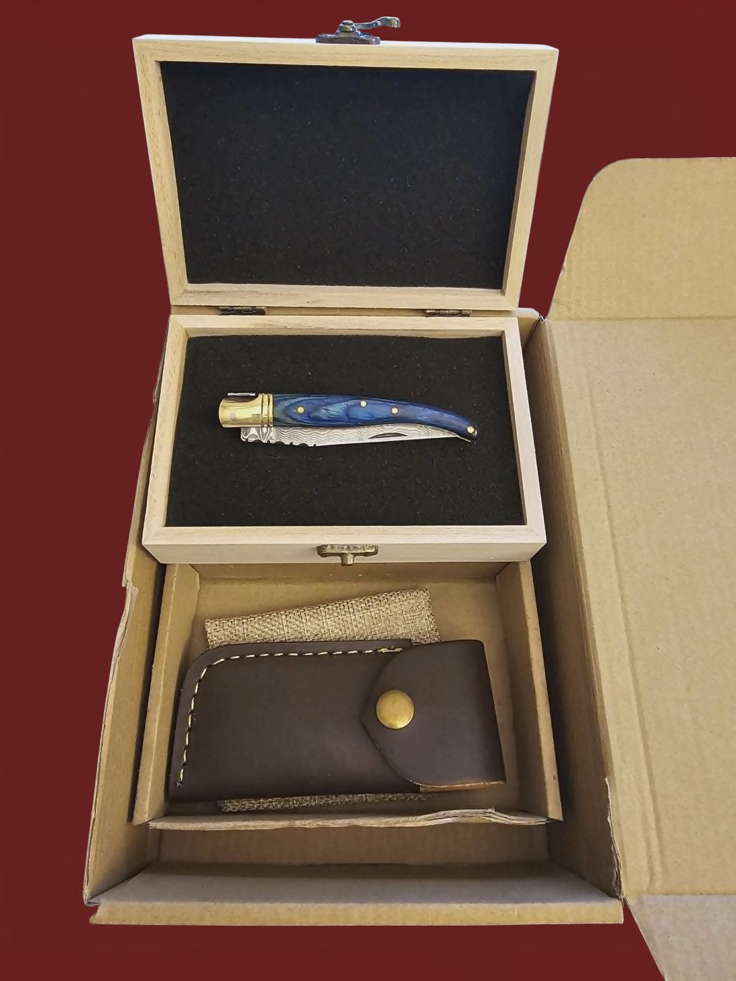 F079 - Laguiole Petit - Stainless Damascus & Wood