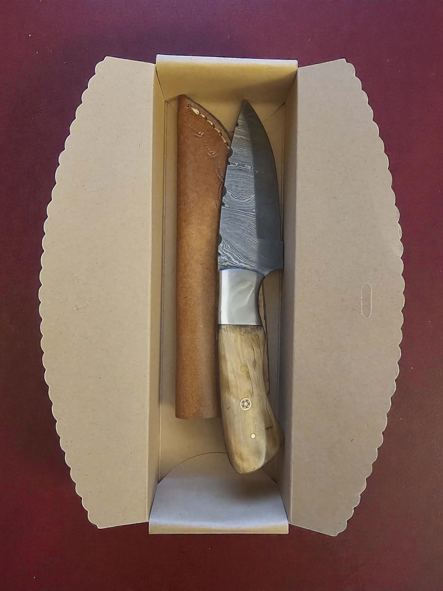 R005 - Χειροποίητο Skinner από Δαμασκηνό ατσάλι & Ξύλο ελιάς