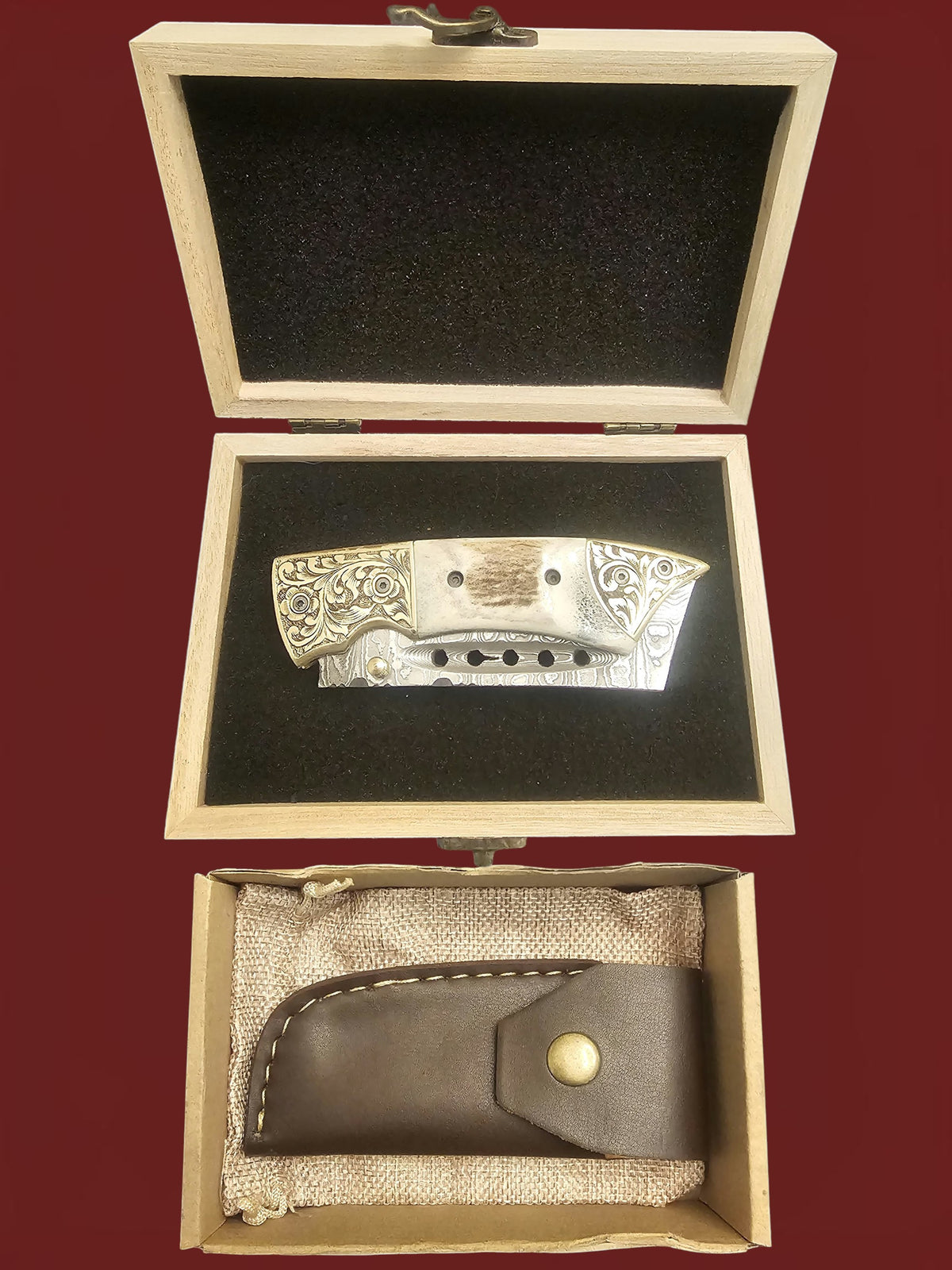 F126 - DAO - Damascus Stainless Steel & Horn