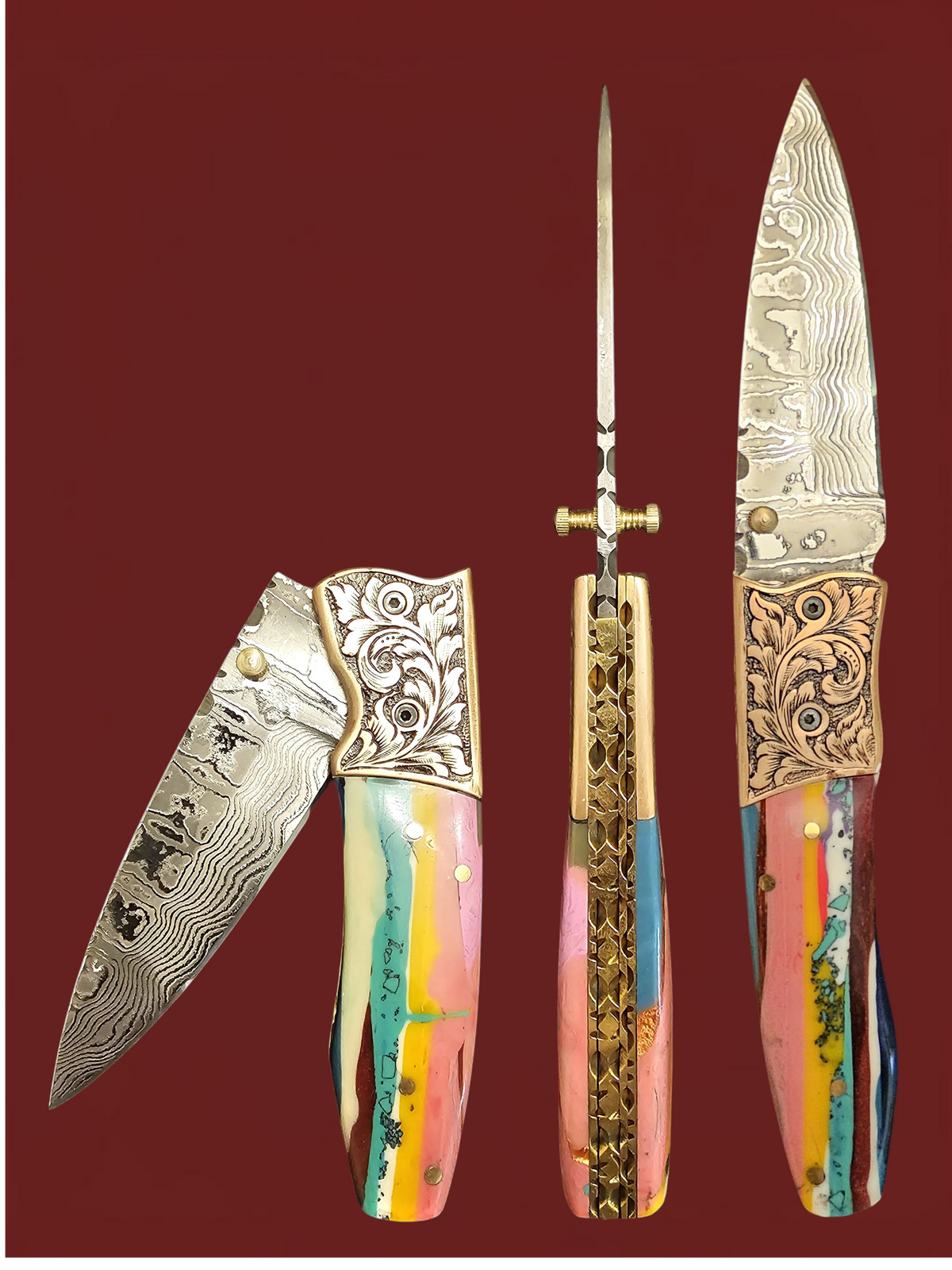 F157 - GP-CY2 | 2026 Stainless Damascus Steel & Resin