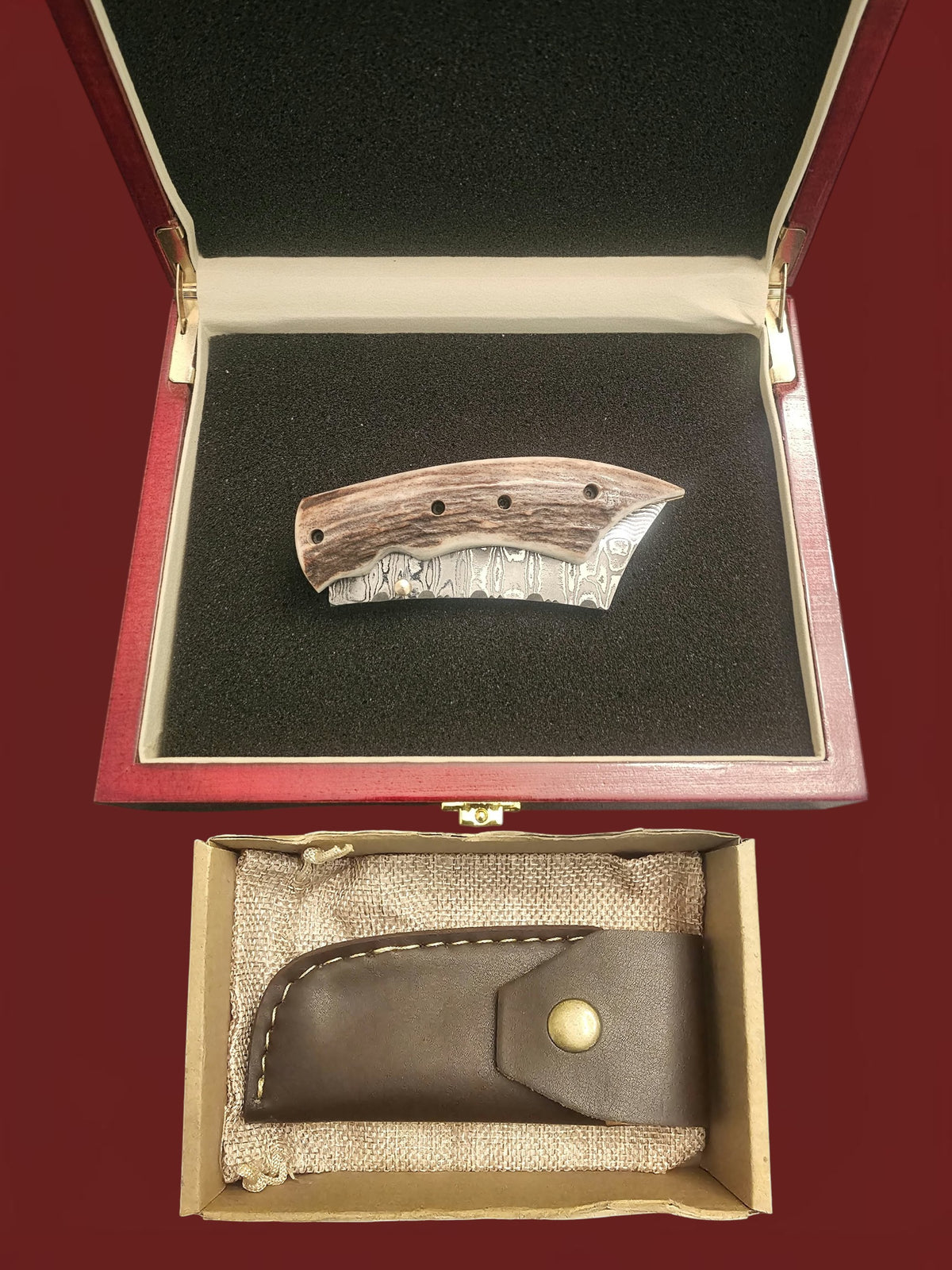 F128 - DAO - Damascus Stainless Steel & Horn