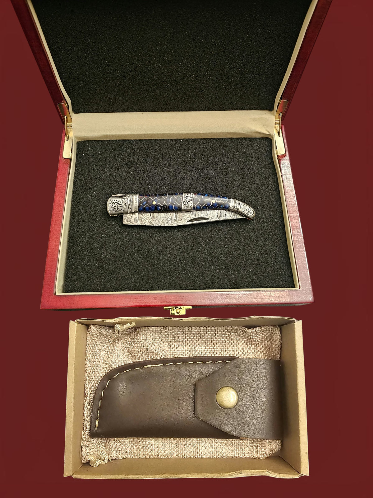 F142 Laguiole Art Edition - Damascus Steel & Resin