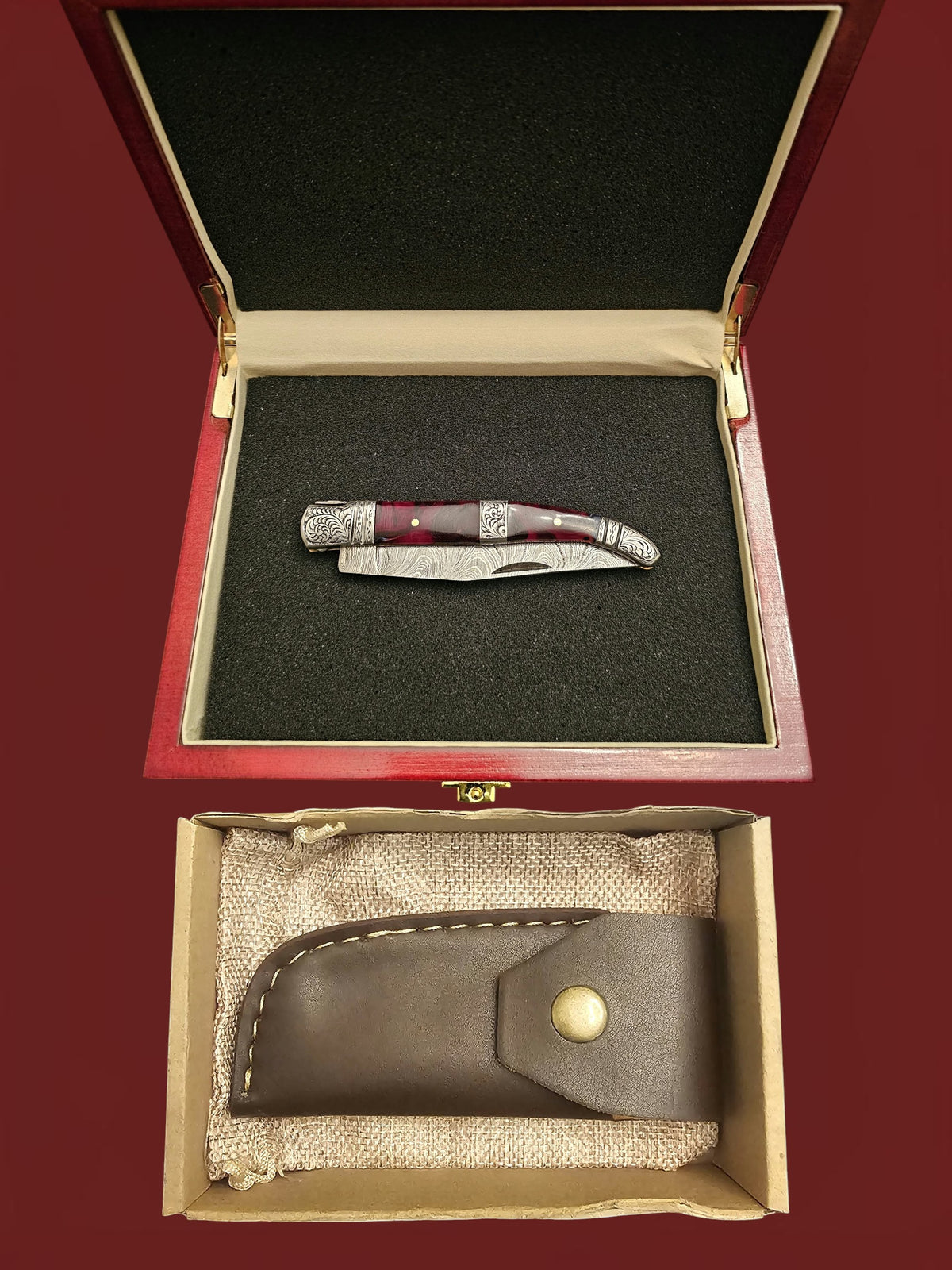 F144 Laguiole Art Edition - Damascus Steel & Resin