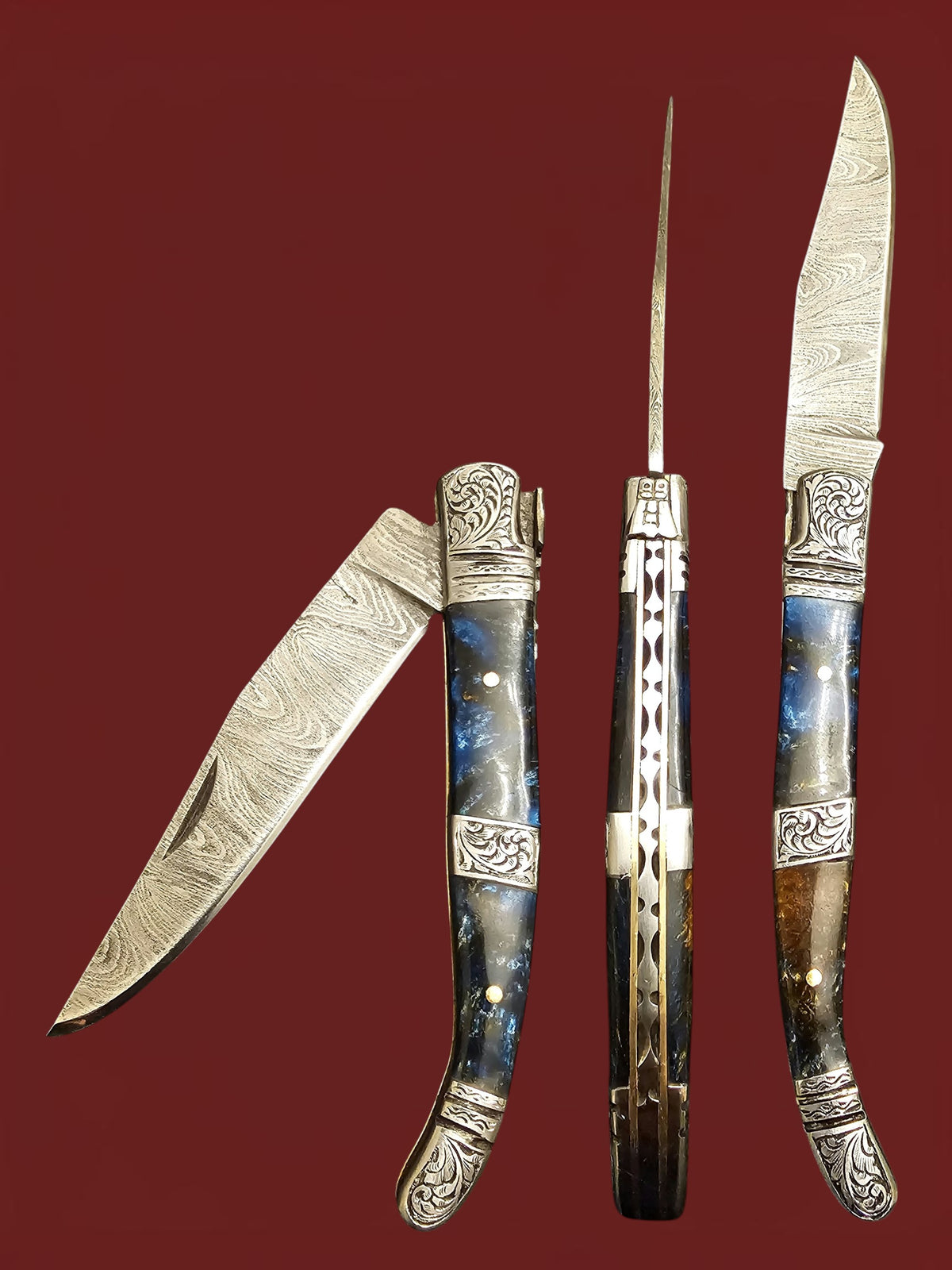 F143 Laguiole Art Edition - Damascus Steel & Resin