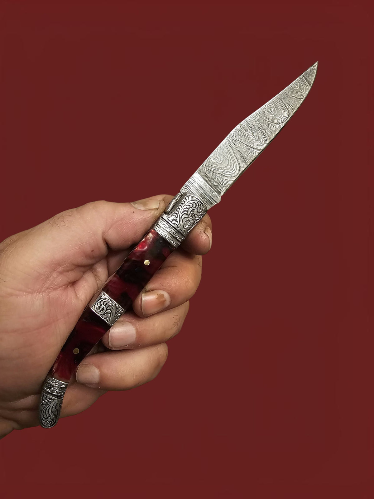 F144 Laguiole Art Edition - Damascus Steel & Resin