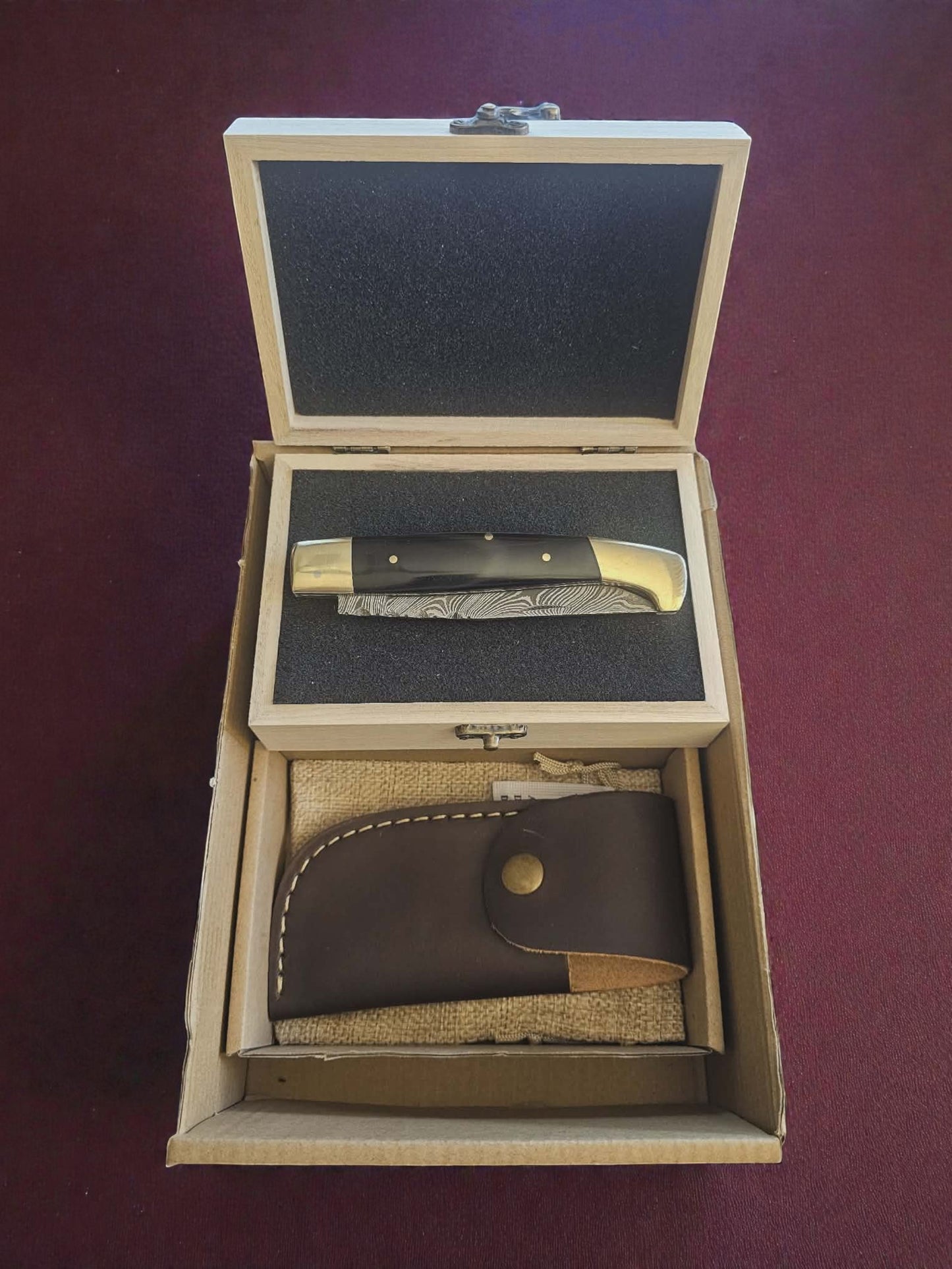 F028 - Χειροποίητο Resolza Pattadese από Δαμασκηνό Ατσάλι & Κέρατο βούβαλου