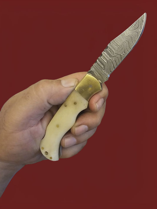 F120 Tsiakkoui - Damascus Steel & Bone