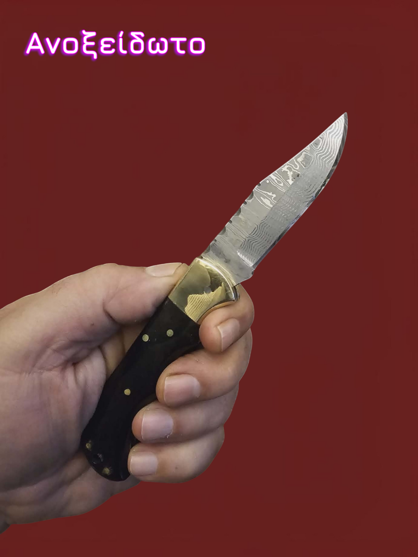 F076 Tsiakkoui Stainless Damascus & Horn