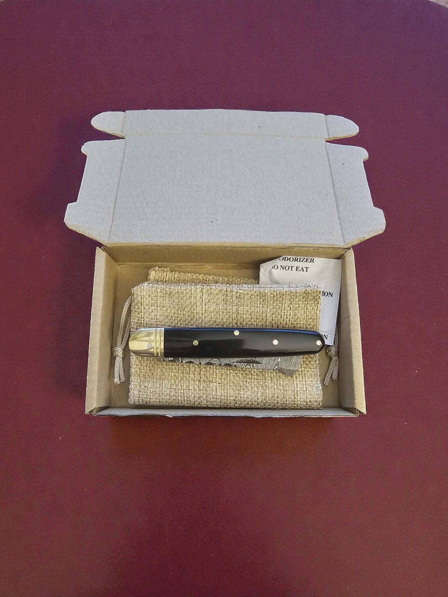 F001 - Χειροποίητο Sheepsfoot από Δαμασκηνό Ατσάλι & κέρατο βουβαλιού