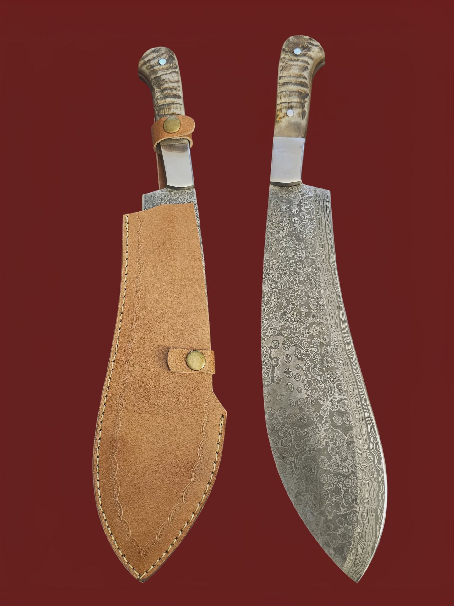 K012 Ppala - Damascus Steel & Horn