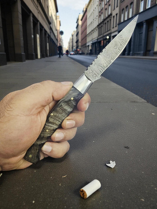 B163 Handmade Resolza Pattadese - Damascus Steel & Ram Horn