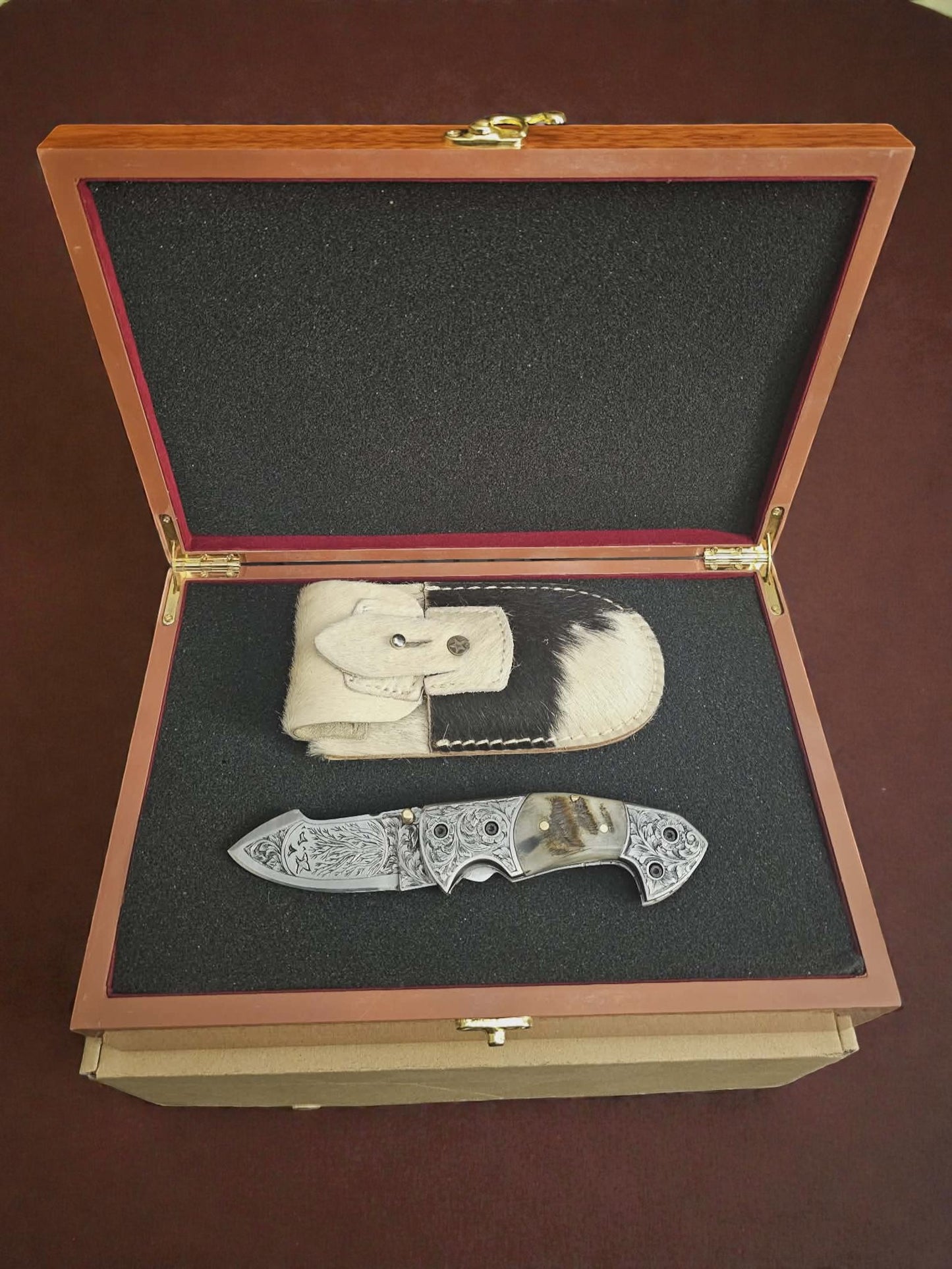 F067 - Χειροποίητο Exclusive EDC από Χειροποίητα χαραγμένο ανοξείδωτο ατσάλι & κέρατο άγριου κριαριού