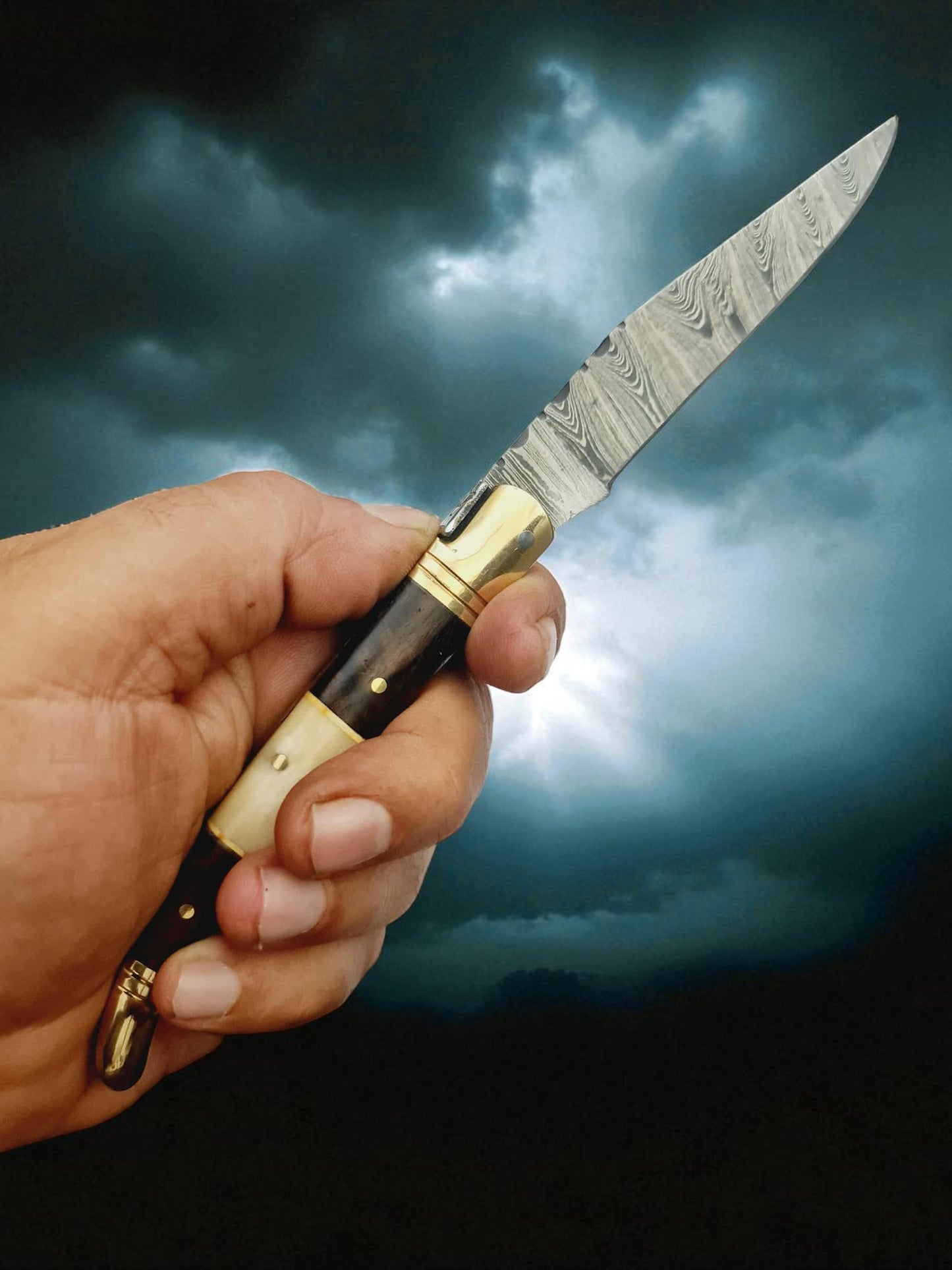 A123 Handmade Laguiole Classique - Damascus Steel - Rosewood & Camel Bone