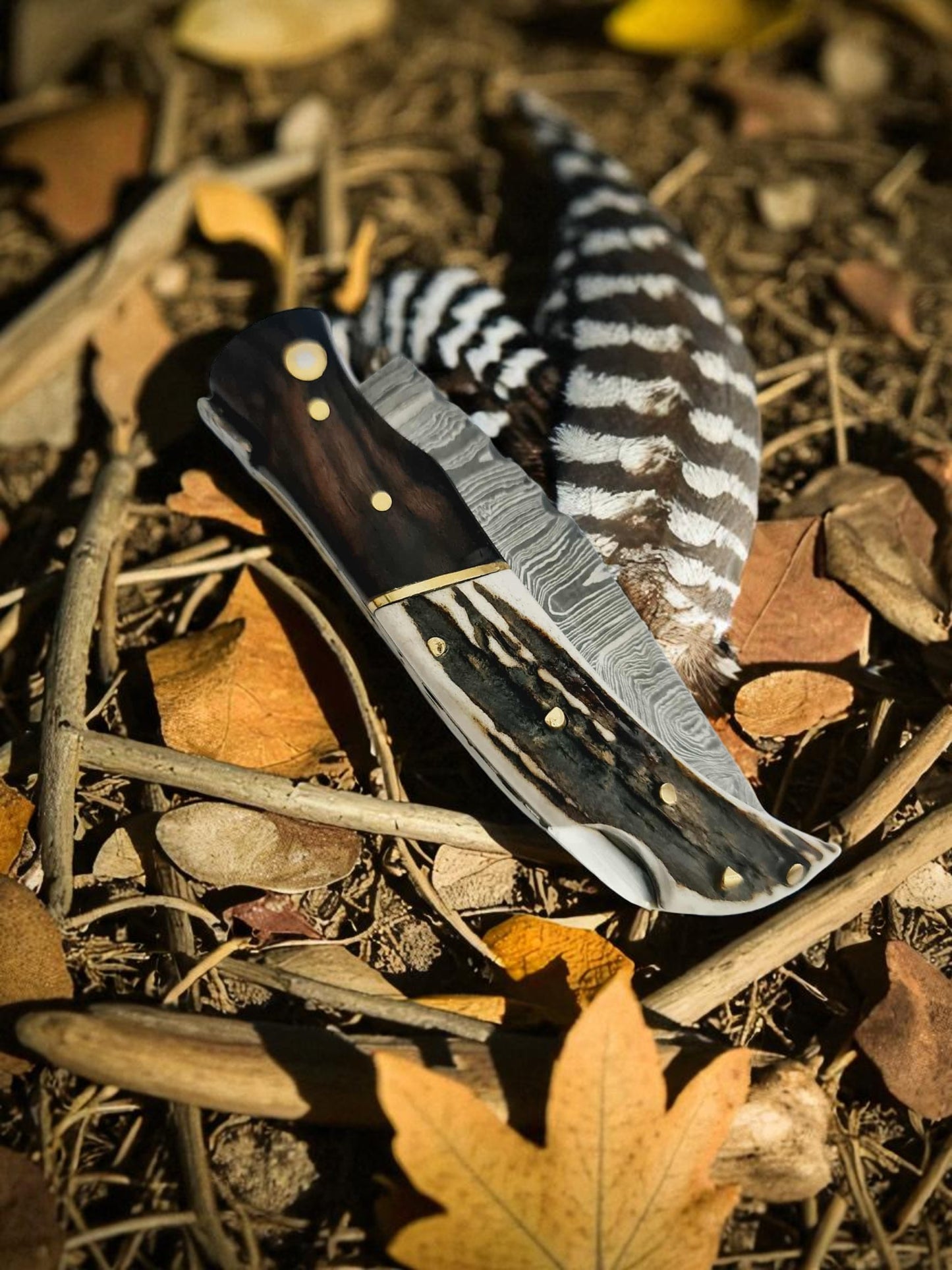 A128 Handmade Laguiole Élite - Damascus Steel - Rosewood & Red Deer Antler