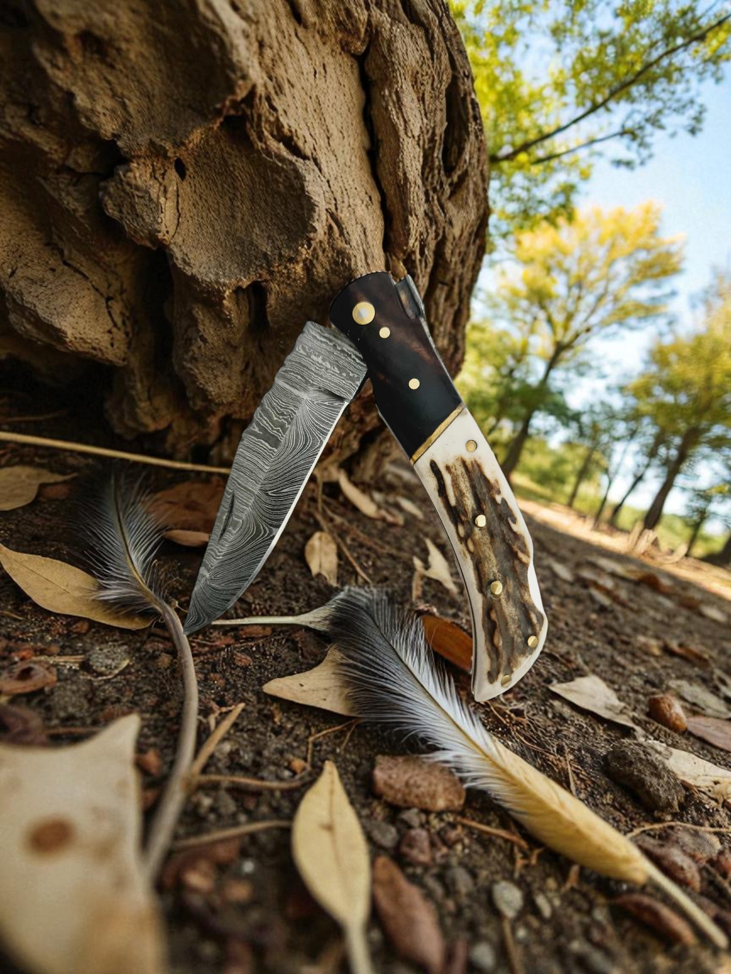 A128 Handmade Laguiole Élite - Damascus Steel - Rosewood & Red Deer Antler