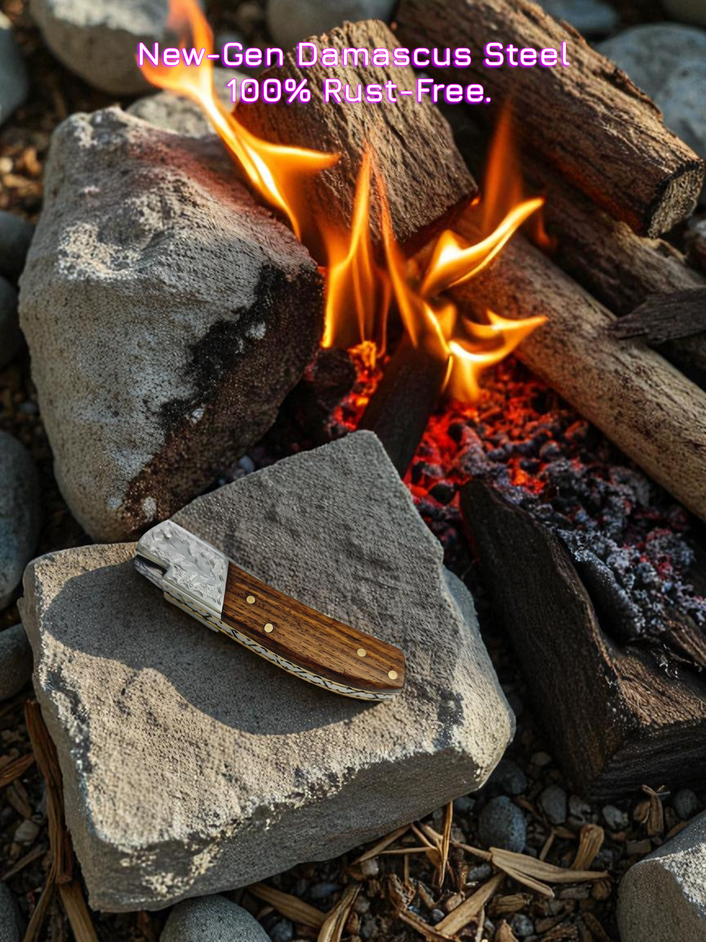 A138 Handmade Laguiole de Poche - New-Gen Damascus Steel (Rust Free) & Walnut Wood
