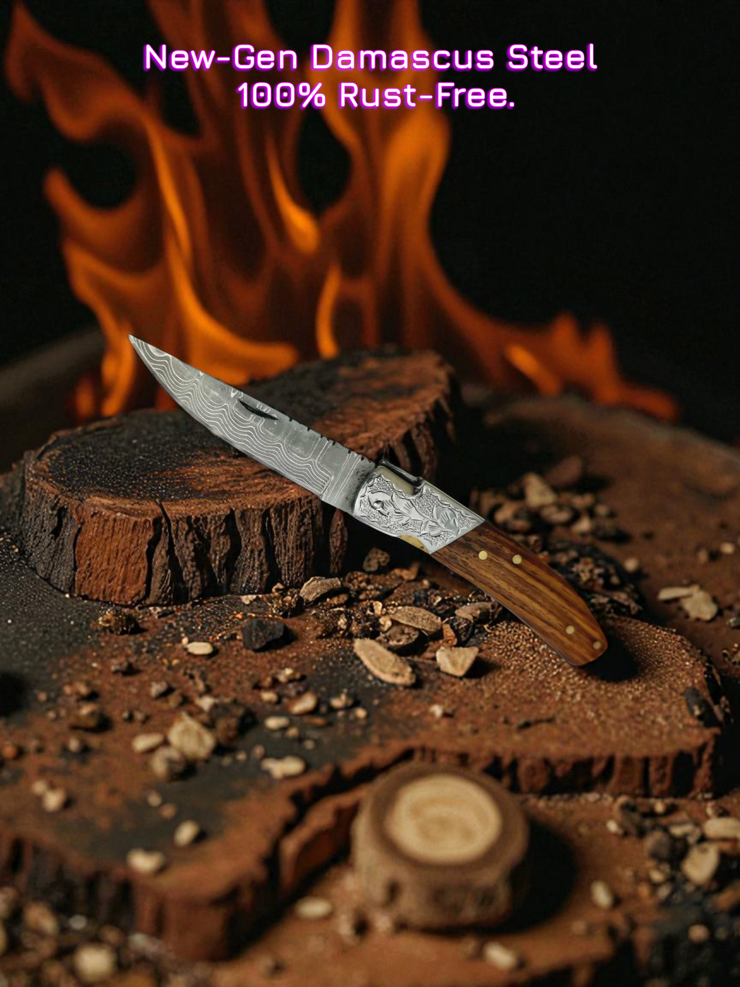 A138 Handmade Laguiole de Poche - New-Gen Damascus Steel (Rust Free) & Walnut Wood