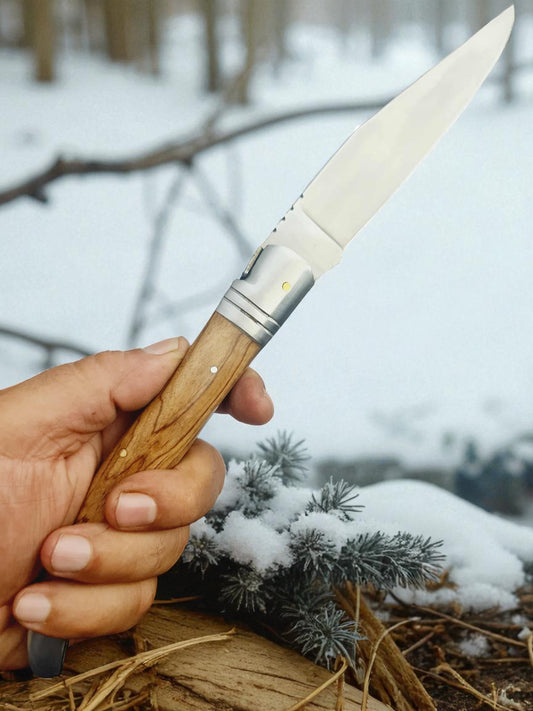 A153 Handmade Laguiole Bougna – Extreme Tactical Folding Knife - Stainless Steel & Olive Wood