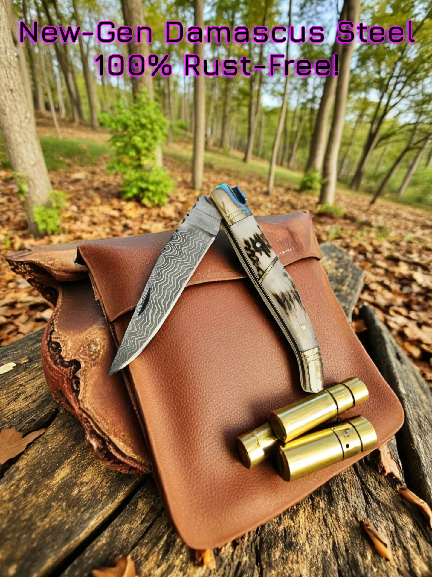 A158 Handmade Laguiole Classique - New-Gen Damascus Steel & Red Deer Antler