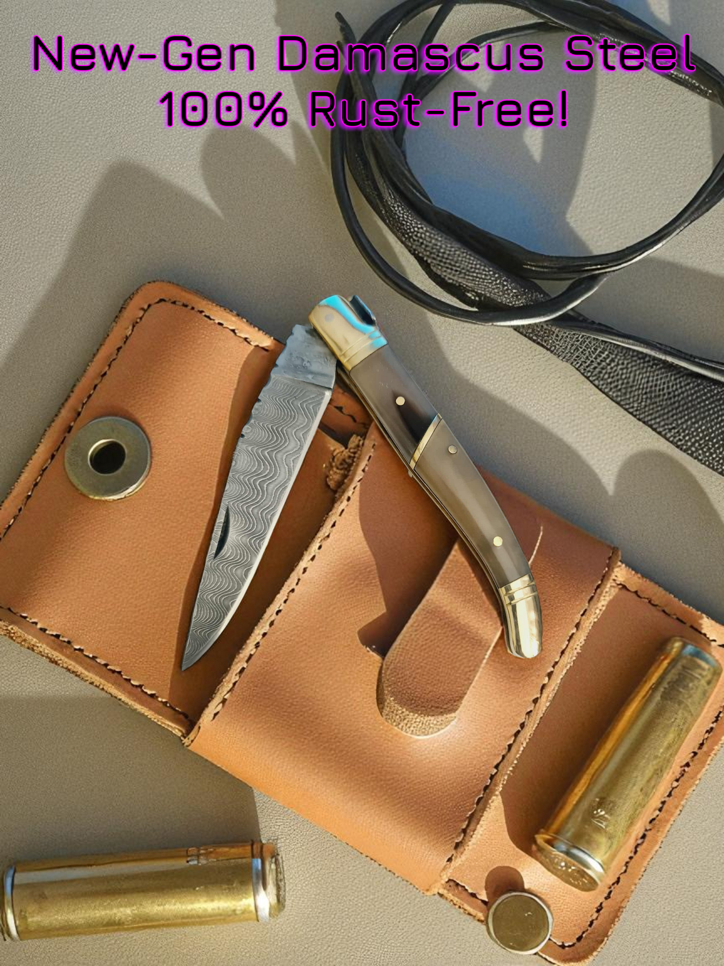 A159 Handmade Laguiole Classique - New-Gen Damascus Steel & African Buffalo Horn